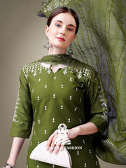 Maharaj Fashion Hub Women's Elegant Kurti Pant Dupatta Set