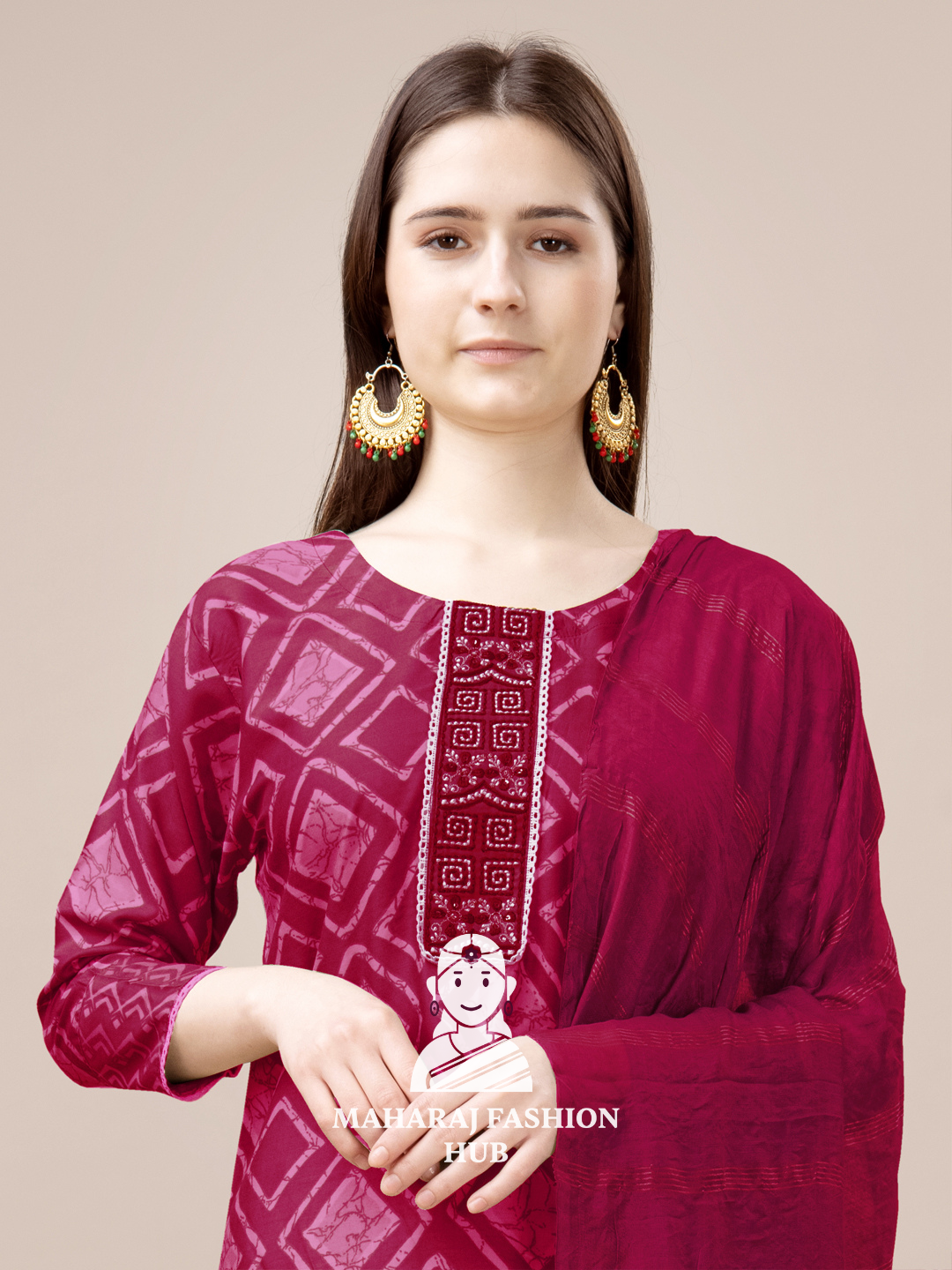 Maharaj Fashion Hub Women's Elegant Kurti Pant Dupatta Set