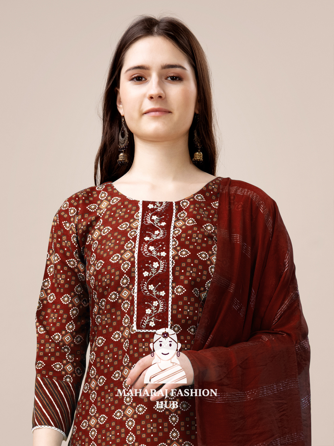 Maharaj Fashion Hub Women's Elegant Kurti Pant Dupatta Set