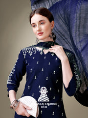Maharaj Fashion Hub Women's Elegant Kurti Pant Dupatta Set
