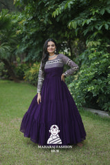 Faux Blooming Embroidered Fabric – Royal Touch Special Designer Gown 👑