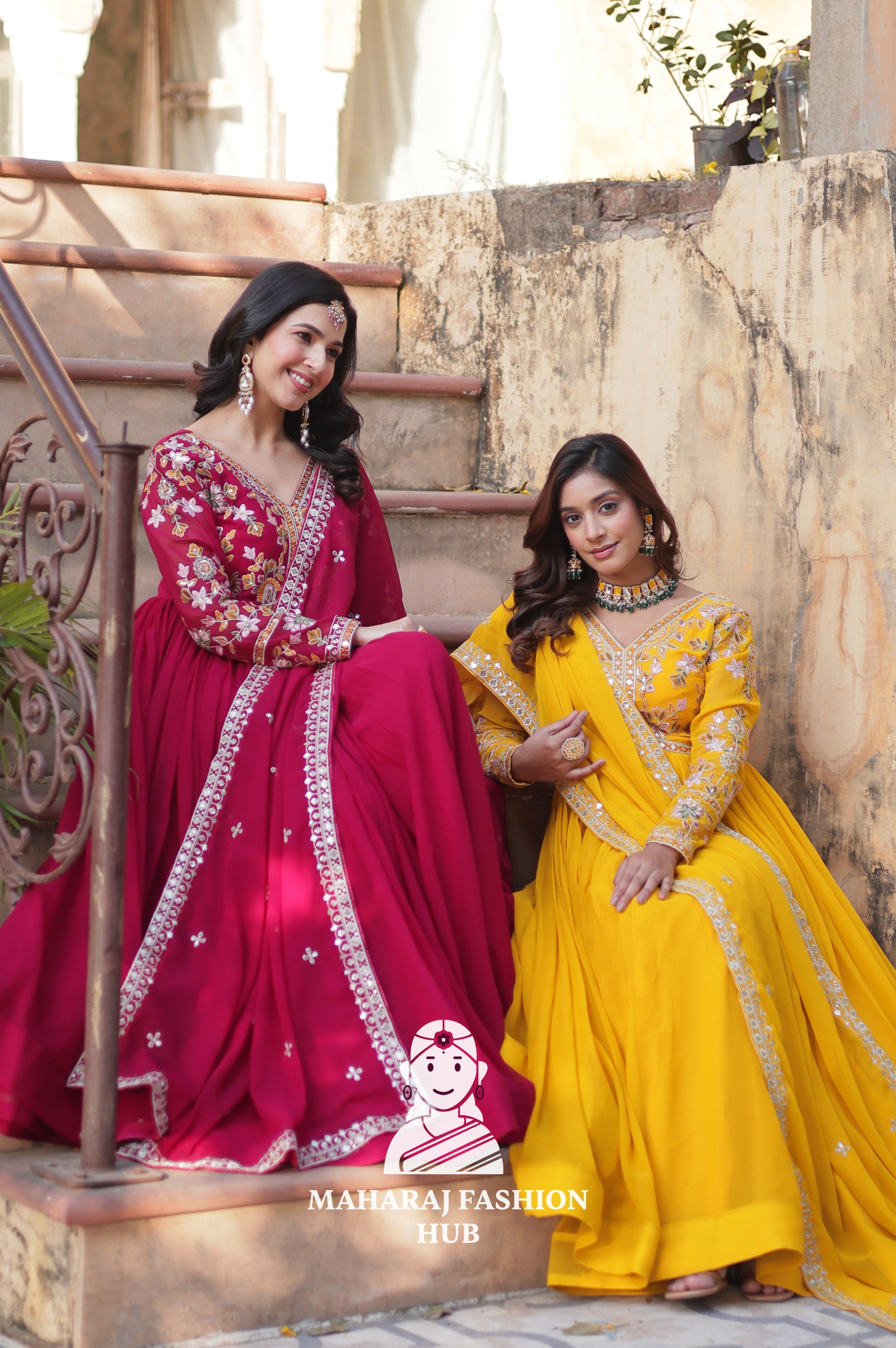 🧣 Shine Bright in Faux Blooming Fashion - Combo Offer Gown