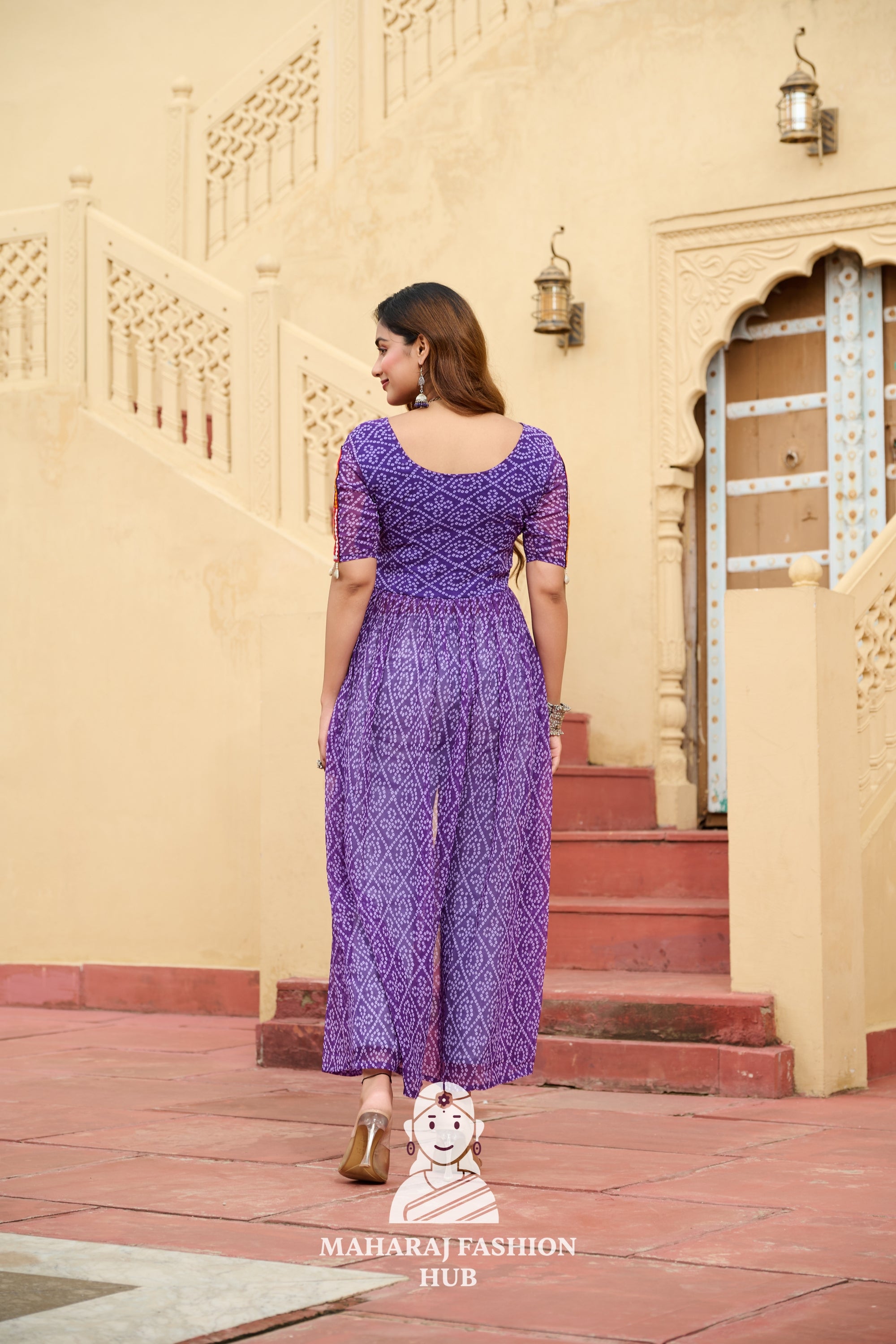 Premium Faux Georgette Bandhani Kutchi Patchwork Kurti for Festive Style 🌸🪔