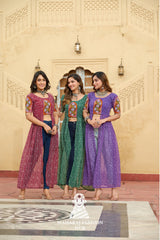 Combo Graceful Bandhani and Kutchi Patch Round Neck Navratri Kurti 🌺💫