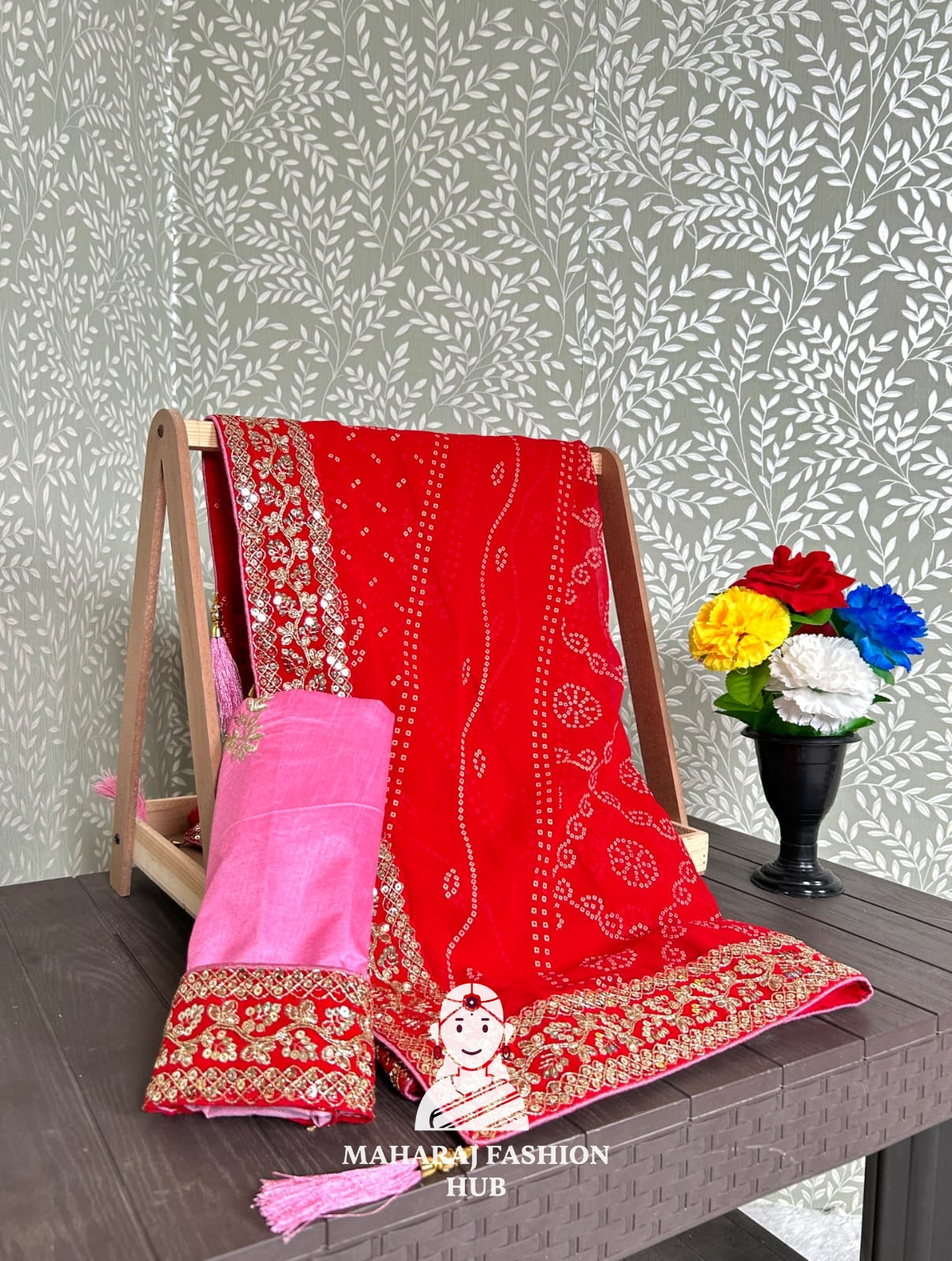 Traditional Lahariya print Georgette saree for women,s || Festive georgette saree for women's ||