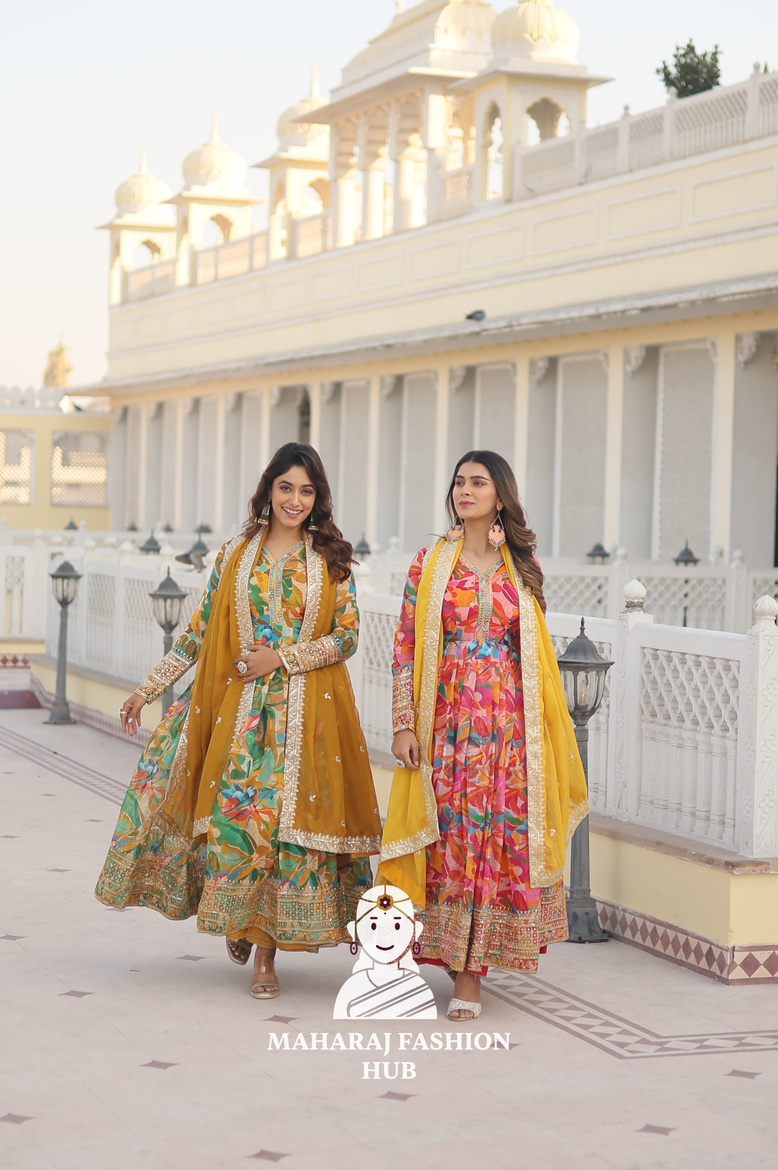 Luxury Russian Silk Outfit with Embroidery and Full Cotton Lining - Combo Offer Gown