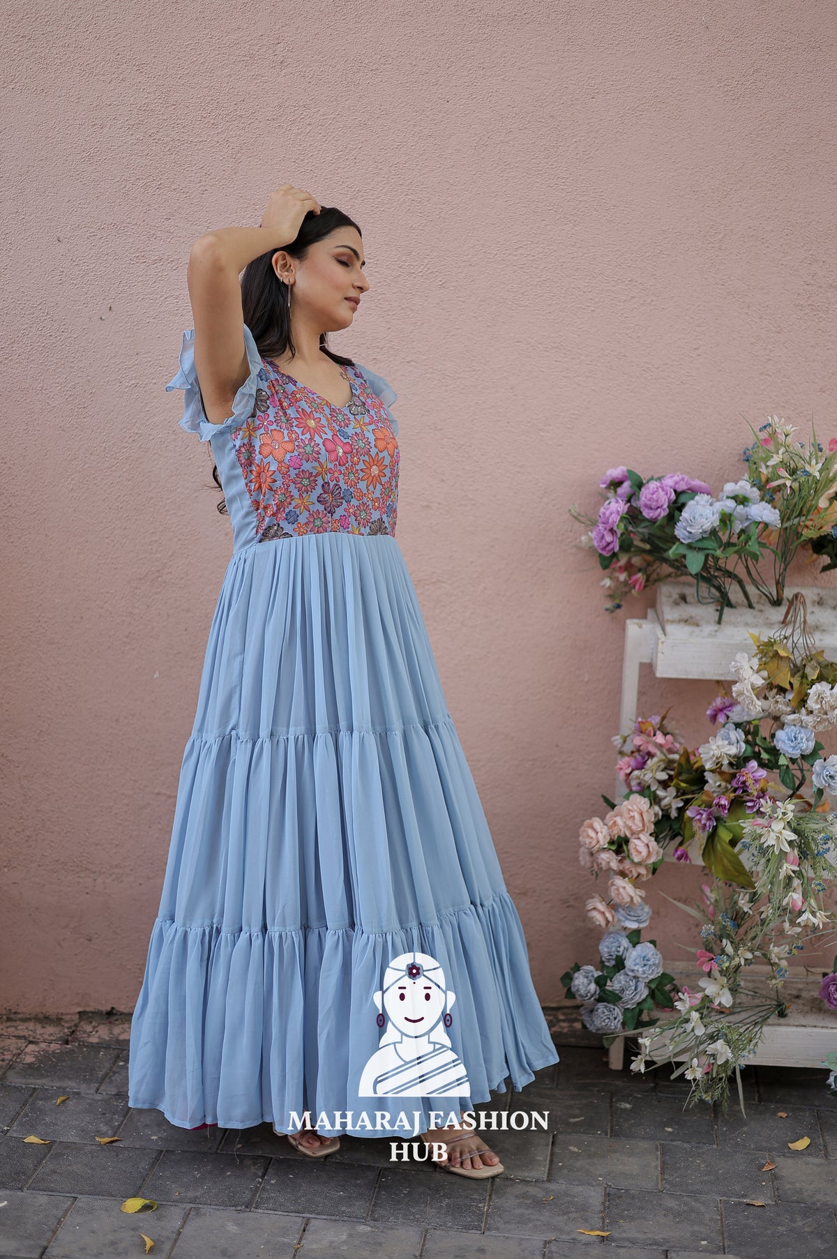 🪡 Light, Airy & Luxe – Georgette Special Designer Gown