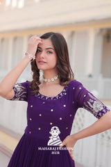 Shimmering Fabric Elegance Embroidery Zari Sequins-work