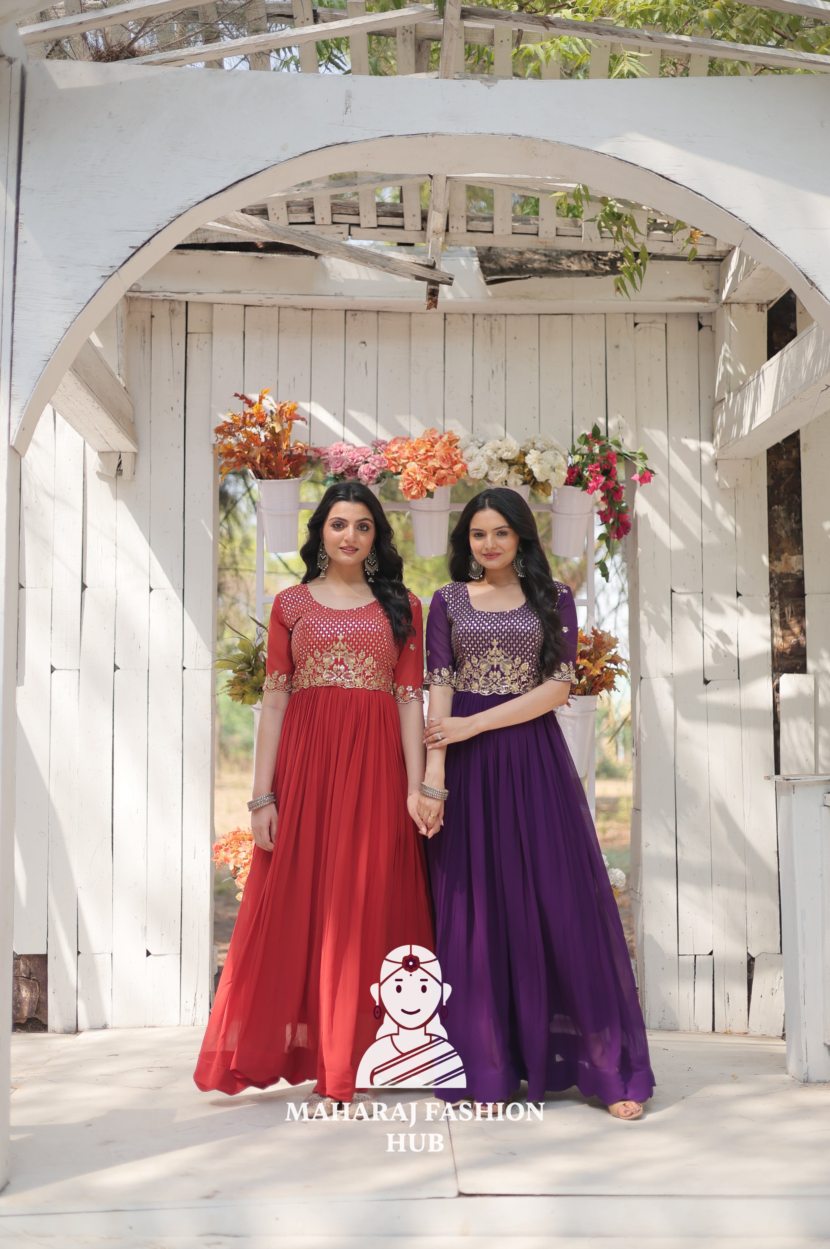 Fabric Rich Gown Crafted for Grand Celebrations - Combo Offer Gown