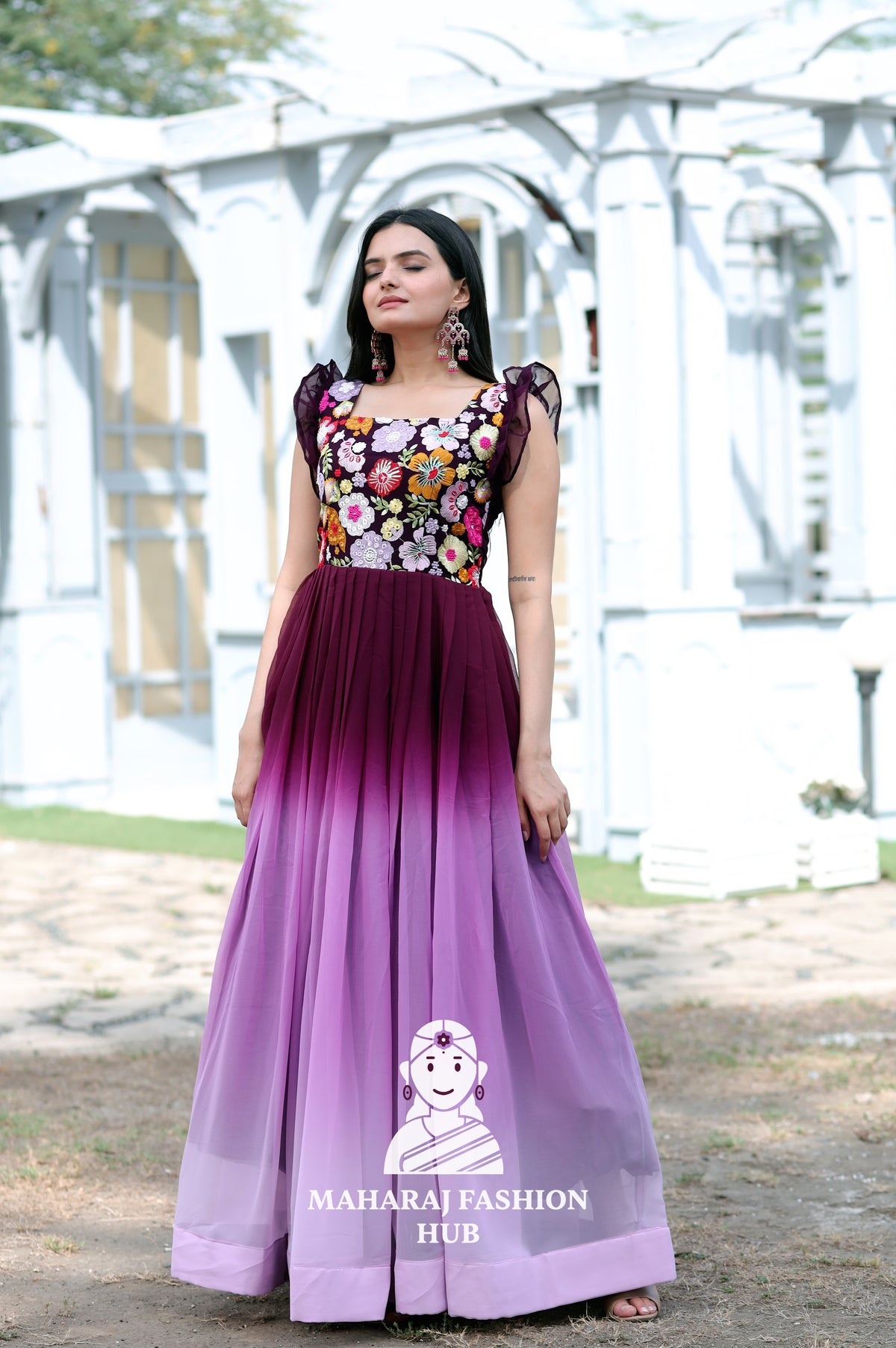 Elegant Gown with Rich Padding and Embrodiery Work