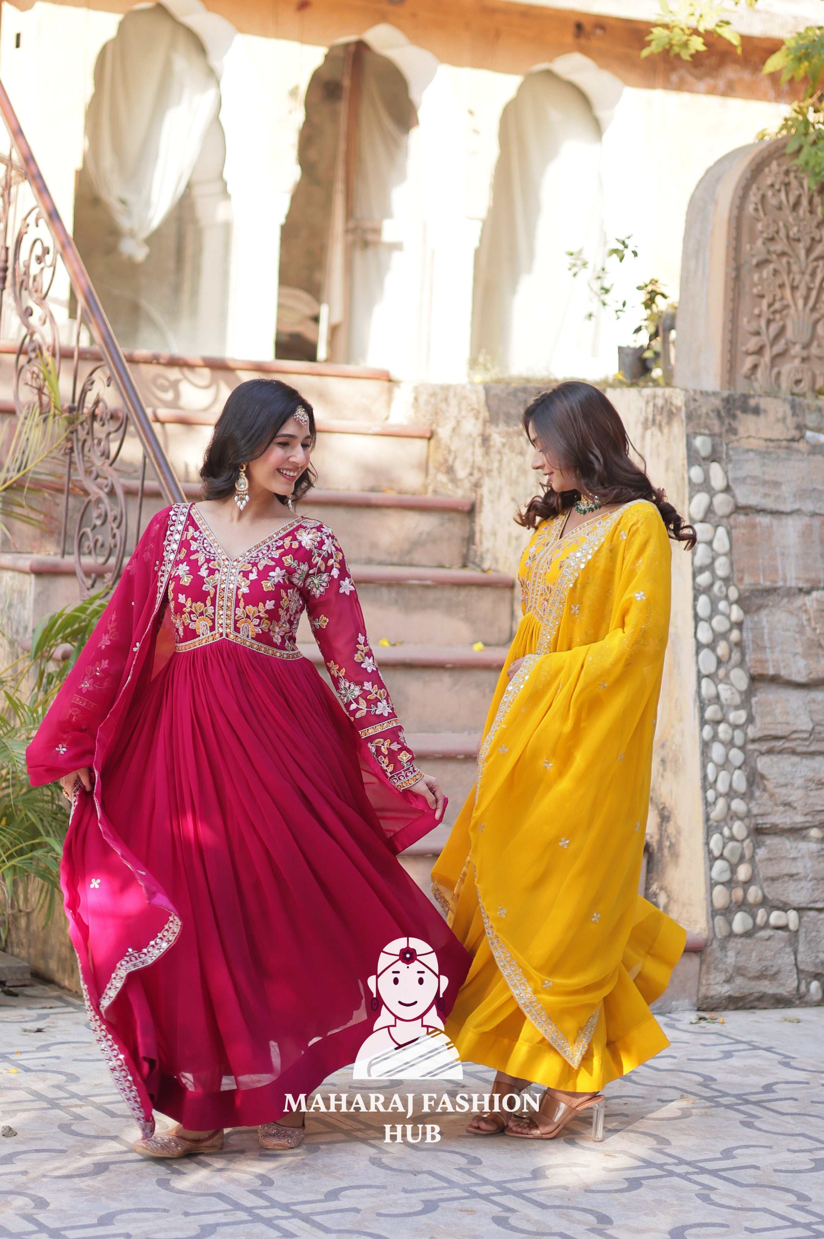 🧣 Shine Bright in Faux Blooming Fashion - Combo Offer Gown