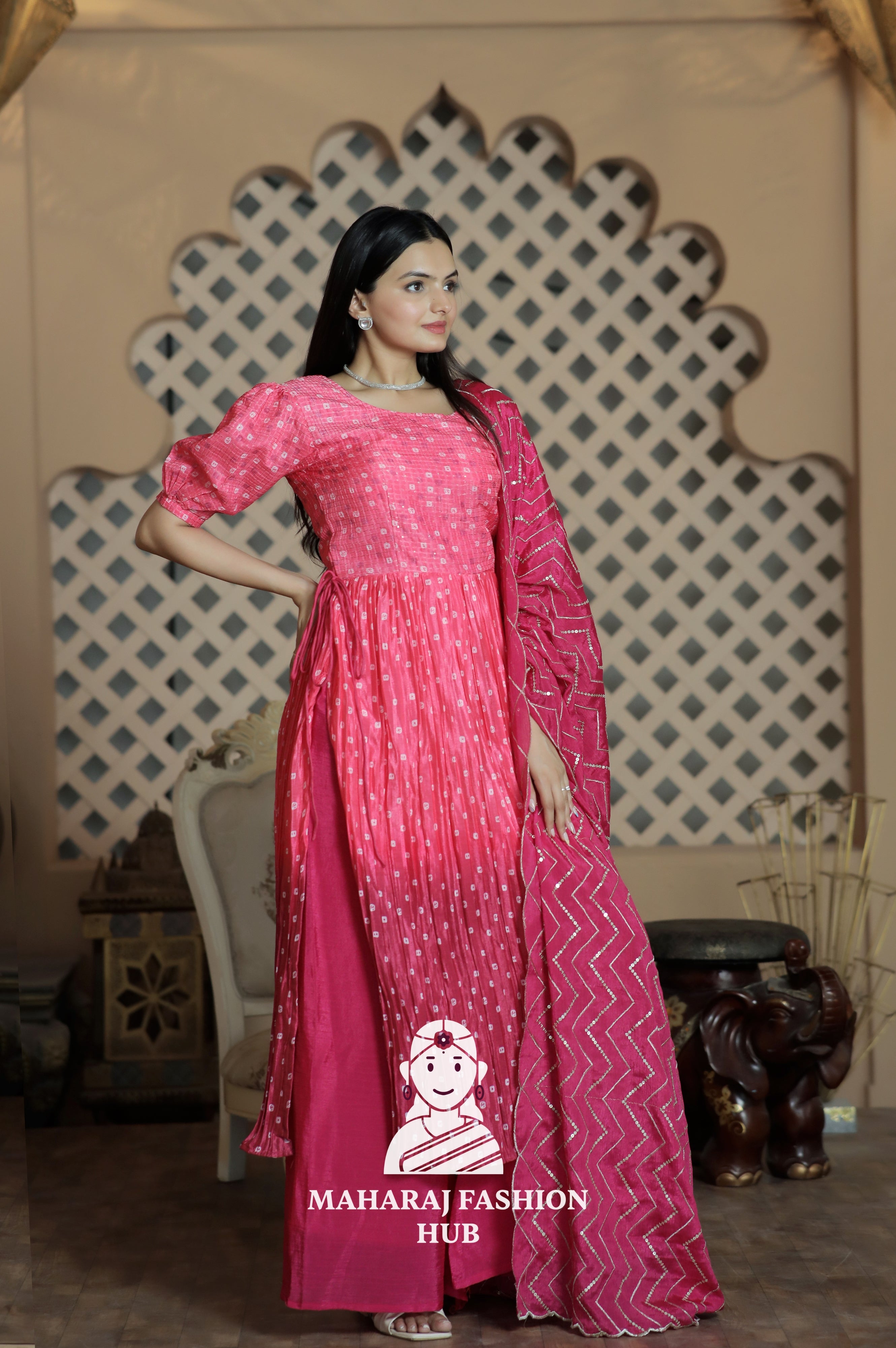 Elegant Digital Printed Kurti Set with Dupatta
