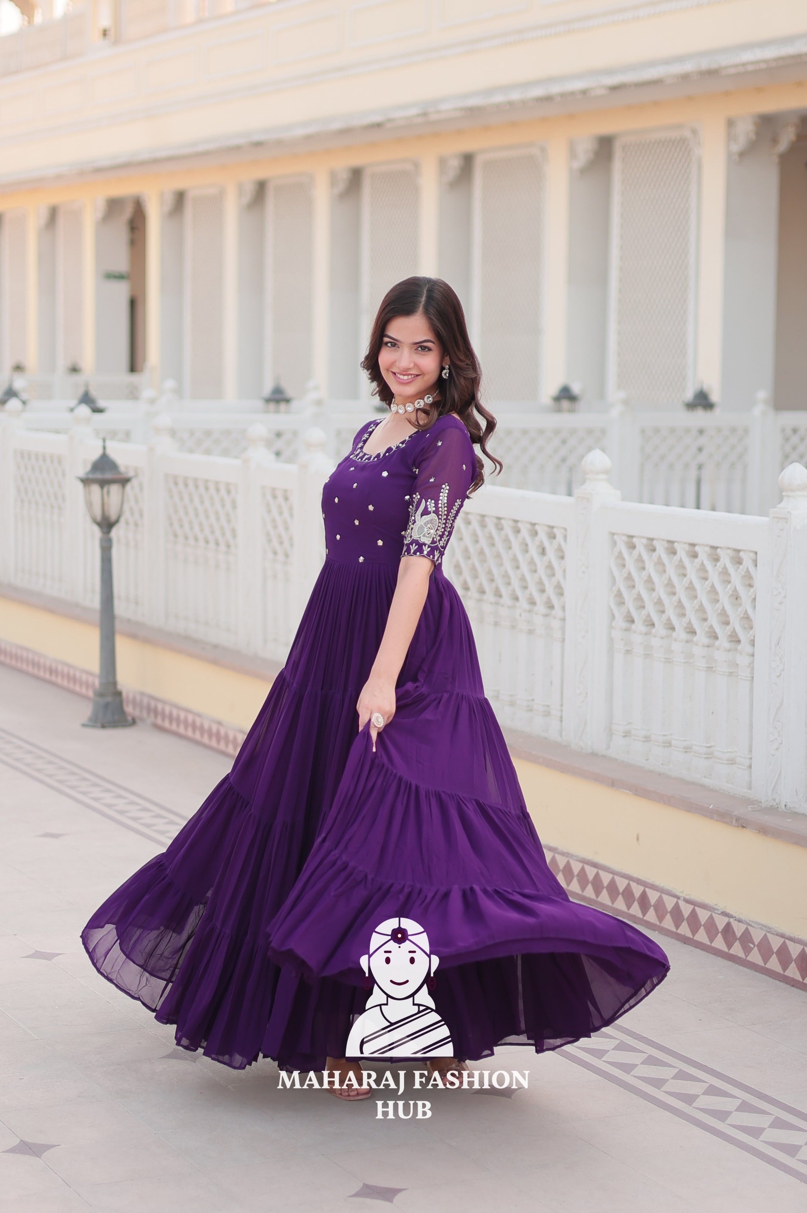 Shimmering Fabric Elegance Embroidery Zari Sequins-work