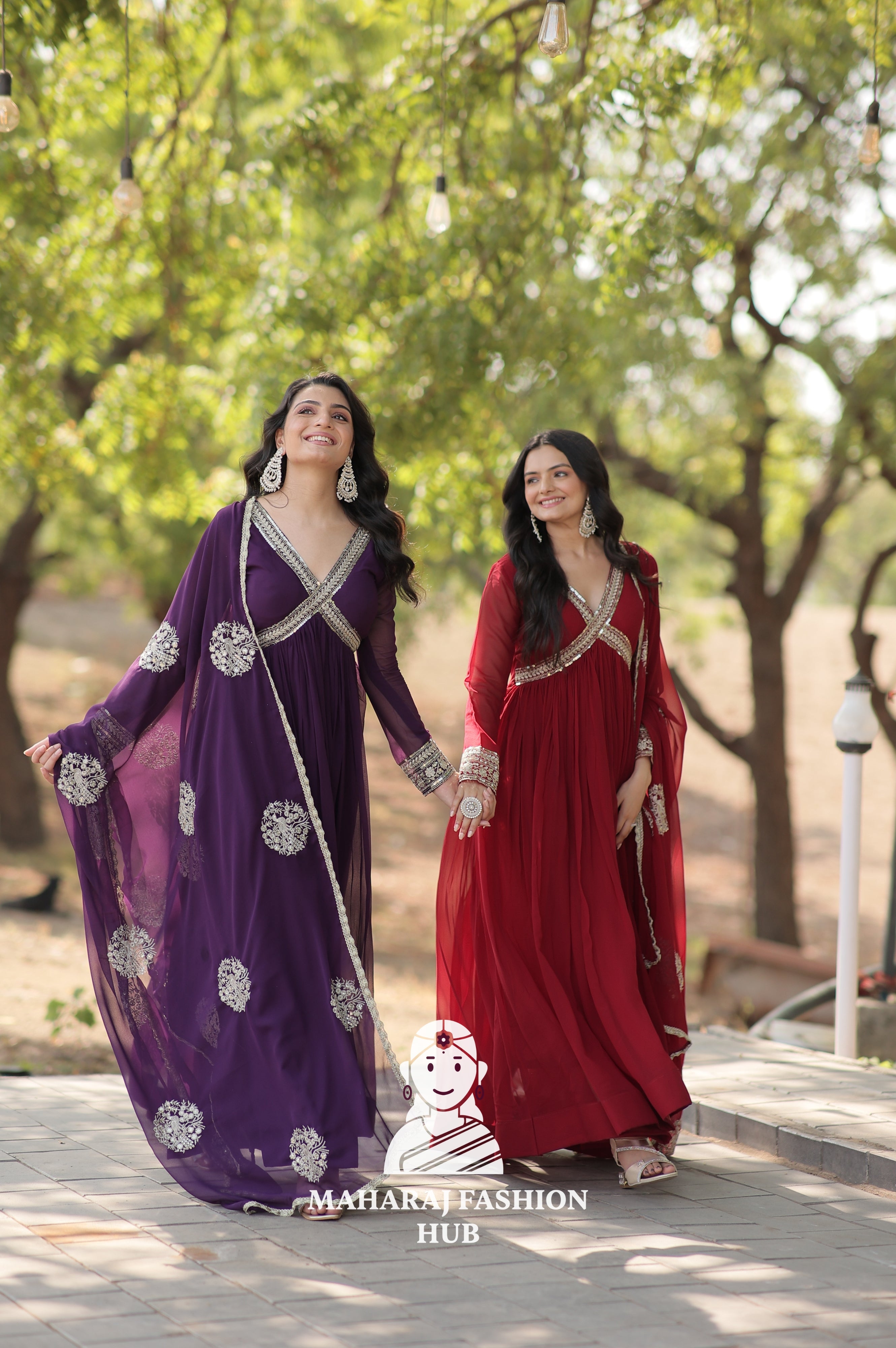 Rich Fabric Work Set for Festive and Party Wear - Combo Offer Gown