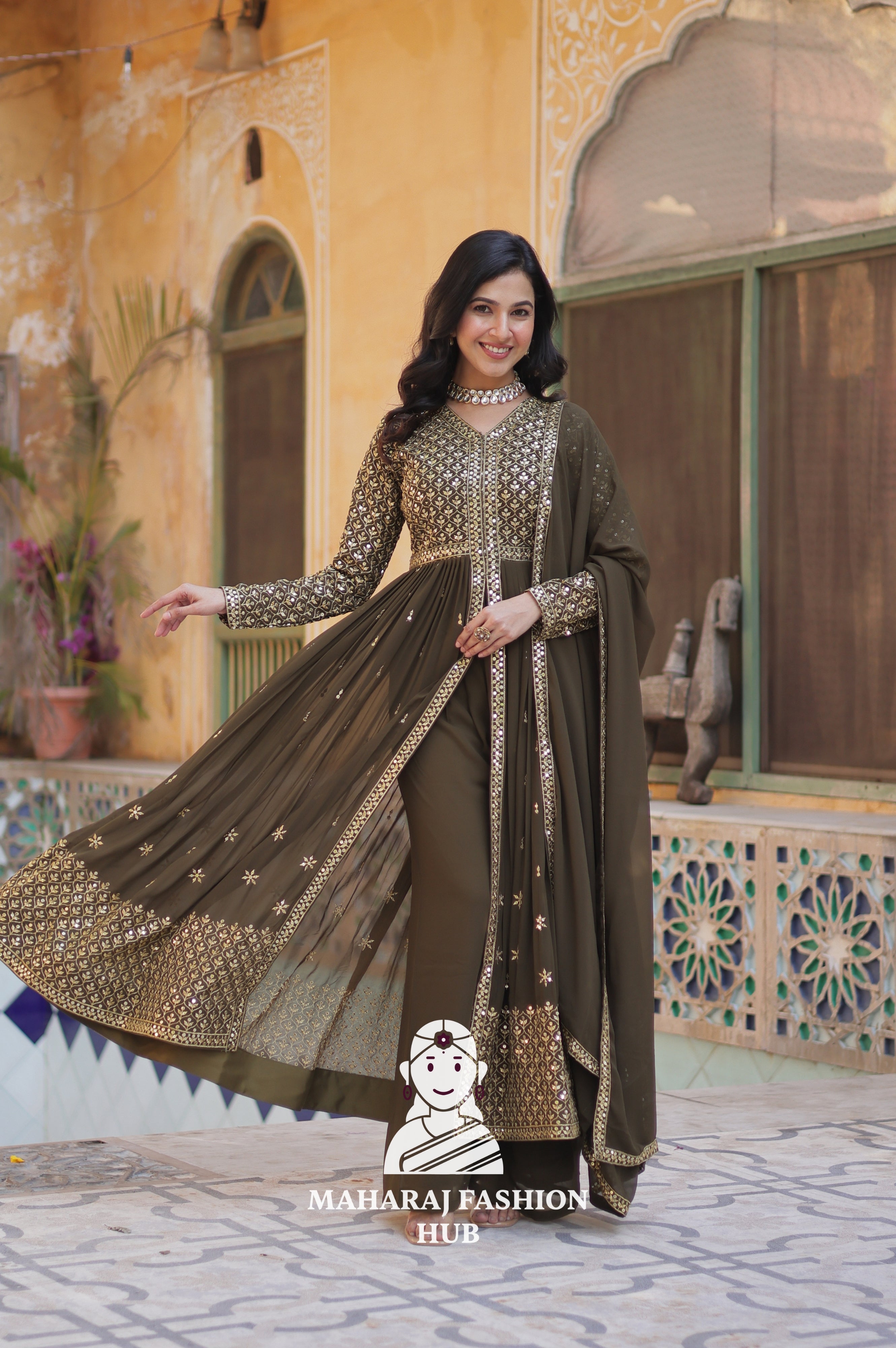 🌸 Soft Cotton-Lined Kurti Set for Festive Comfort - Special Designer Gown
