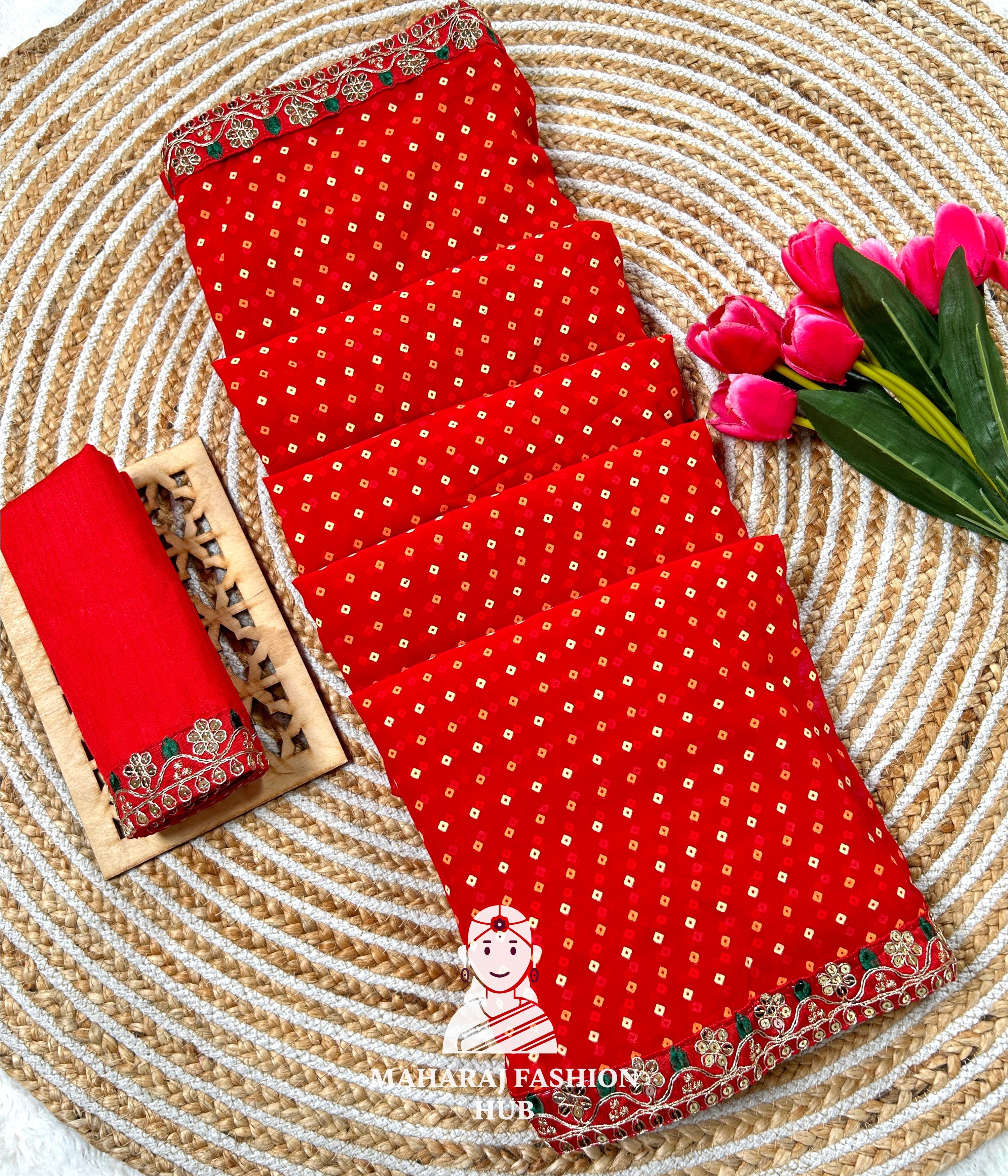 Rajasthani Bandhani Chundri Saree for Festivals & Weddings