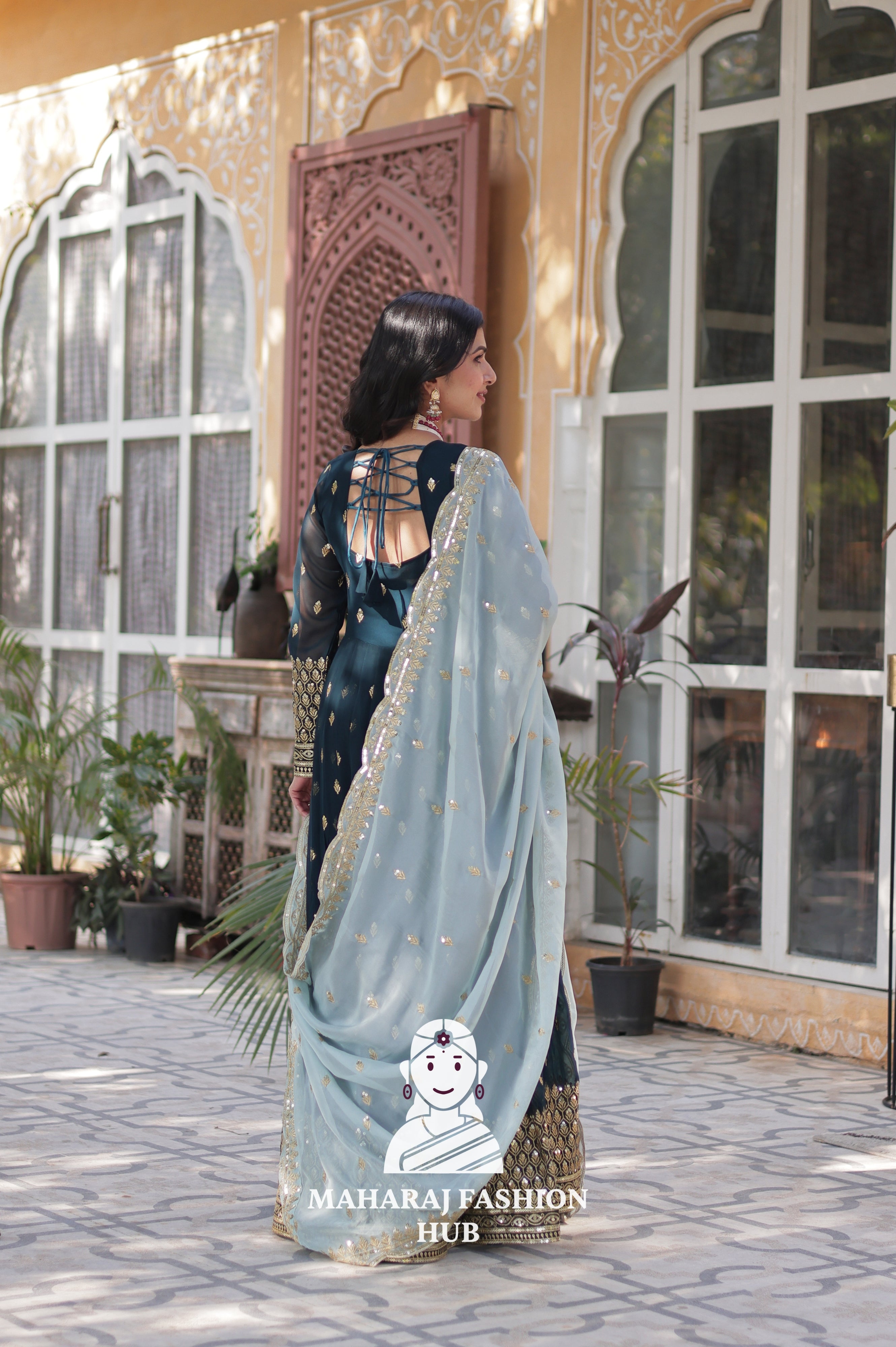 🌸 Embroidered Glam with Tabby Silk Touch - Special Designer Gown