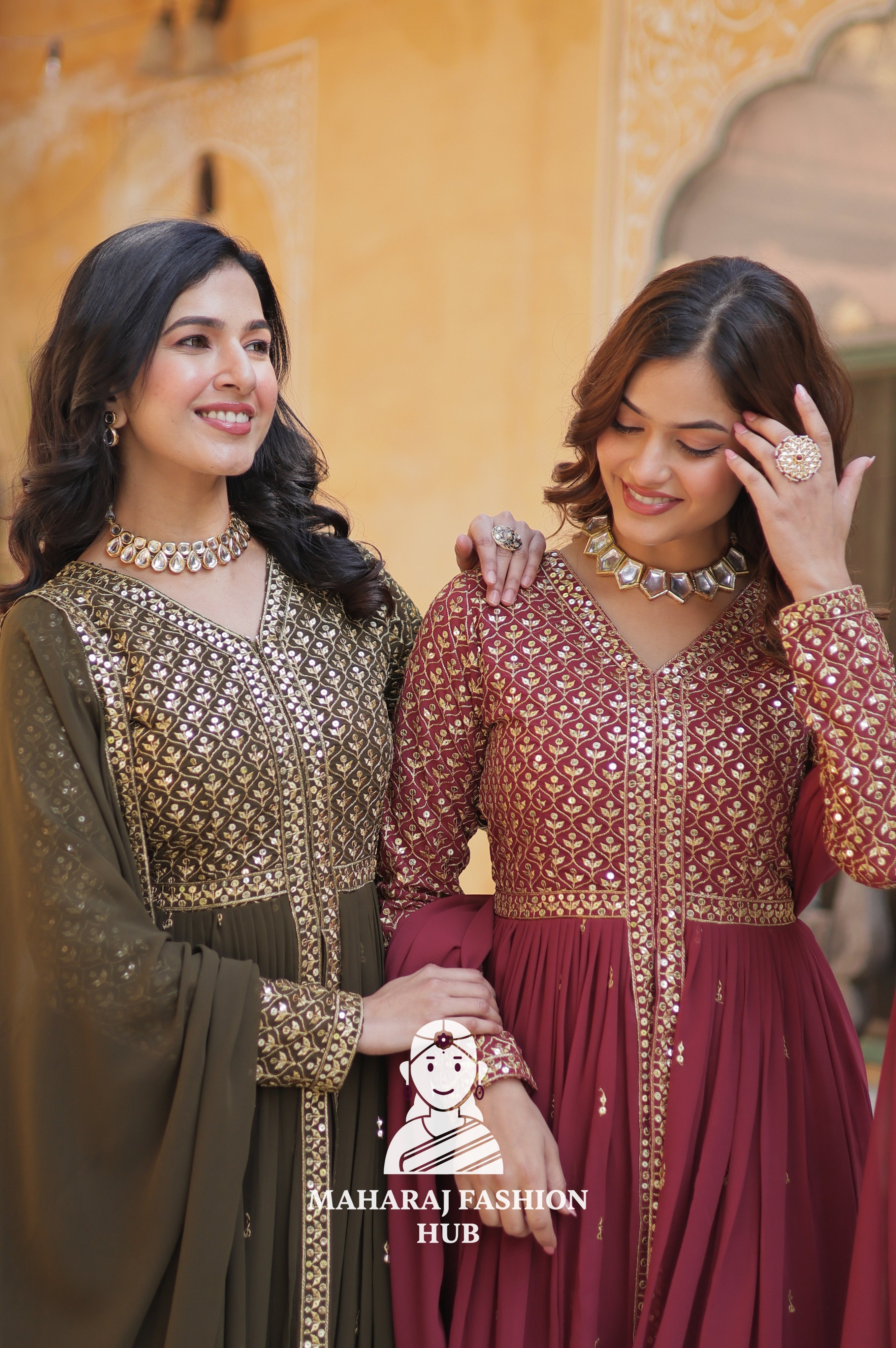🧣 Designer 3-Piece Outfit in Georgette with Sequins Elegance - Special Designer Gown