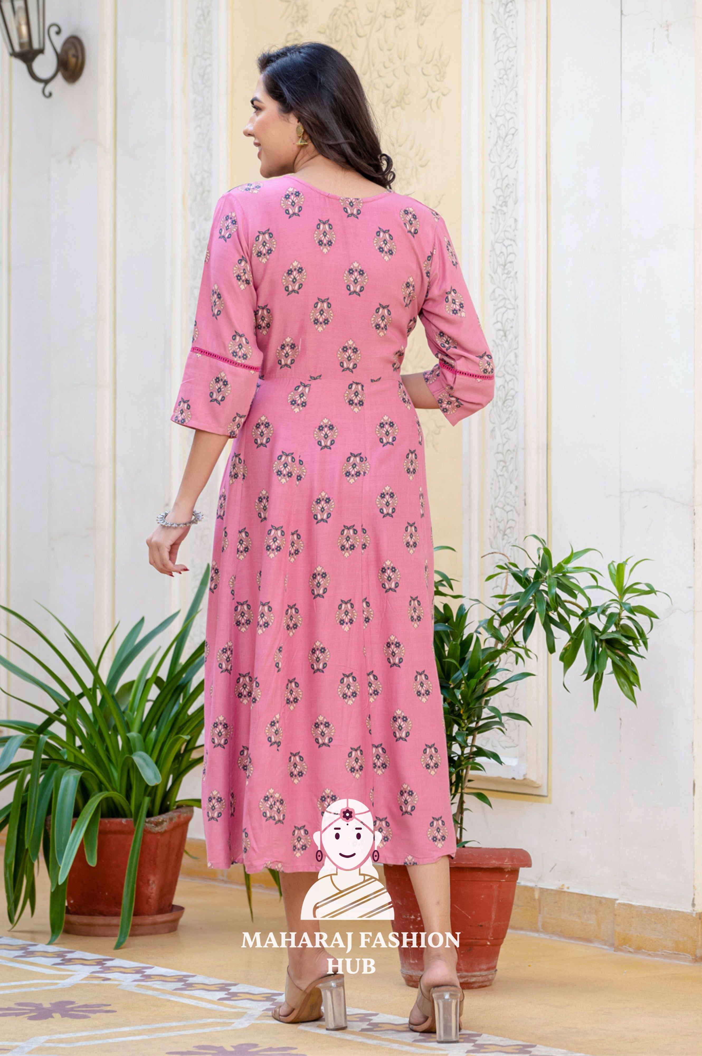 💜 Elegant Wine Rayon A-Line Kurta with Embroidery ✨