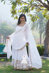 Faux Blooming Special Designer Gown with Stunning Lace Finish Dupatta