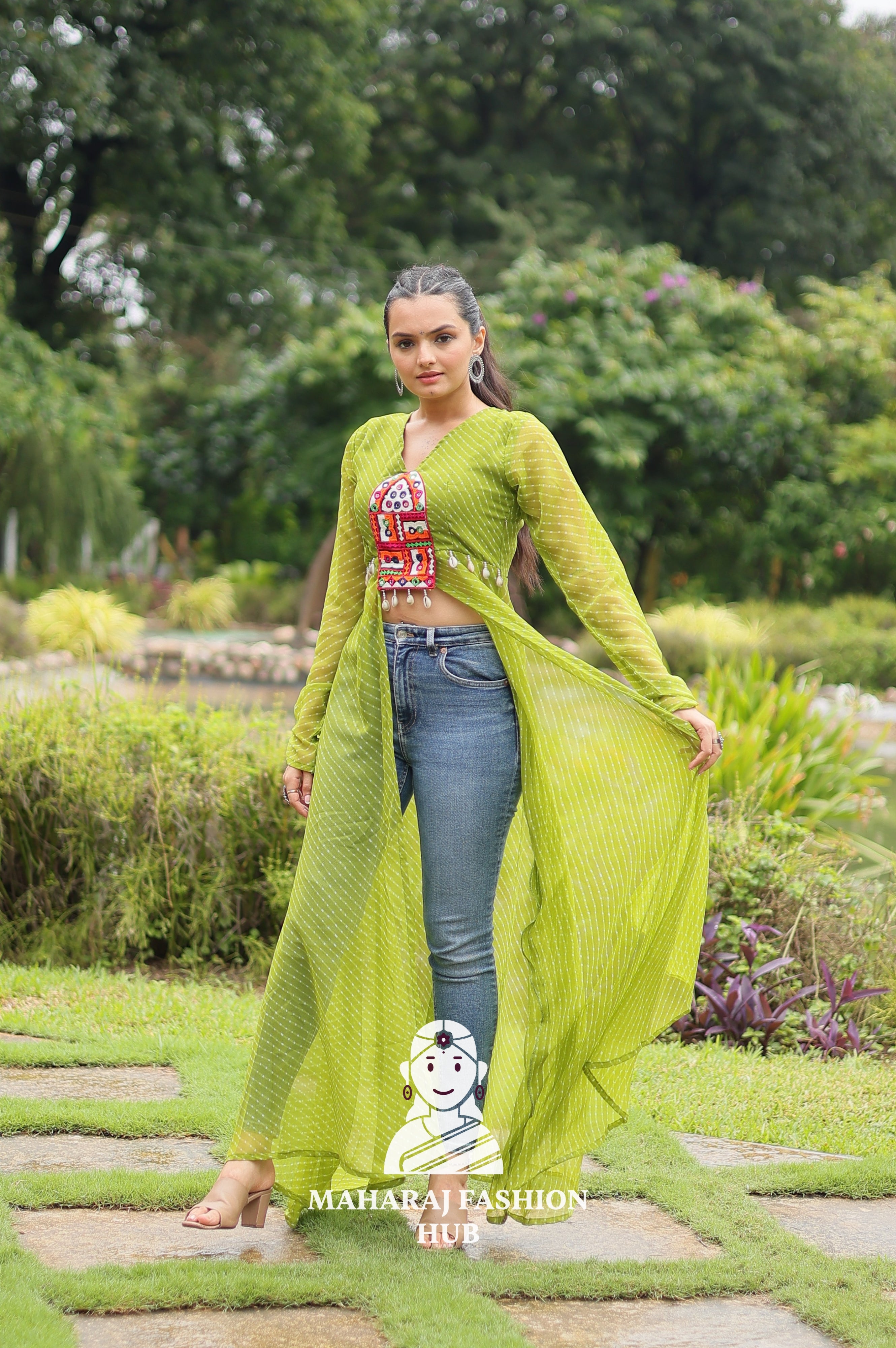 💫 Leheriya in Luxe Faux Georgette - Kurti