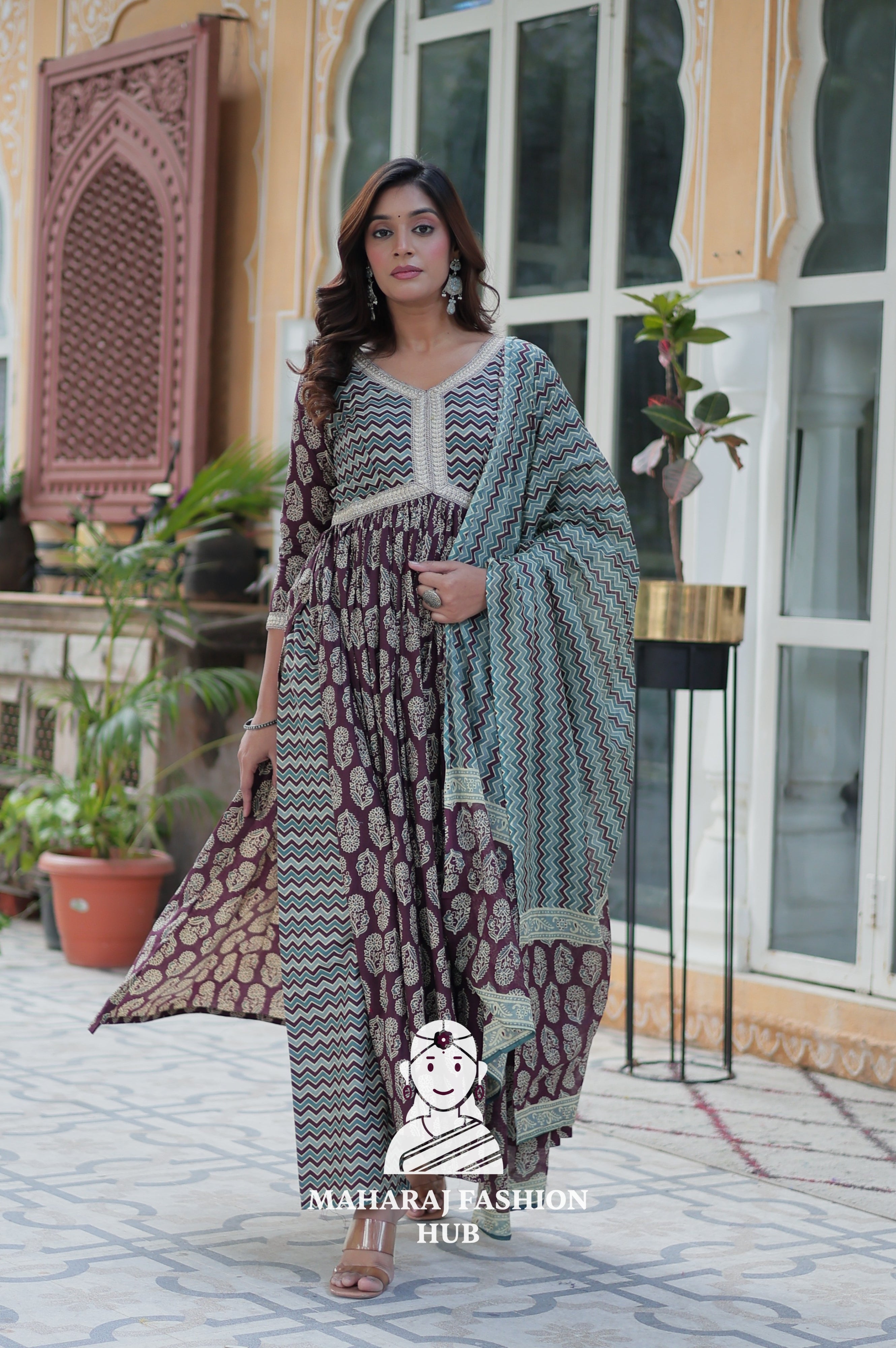 Pure Cotton Special Designer Gown with Dupatta