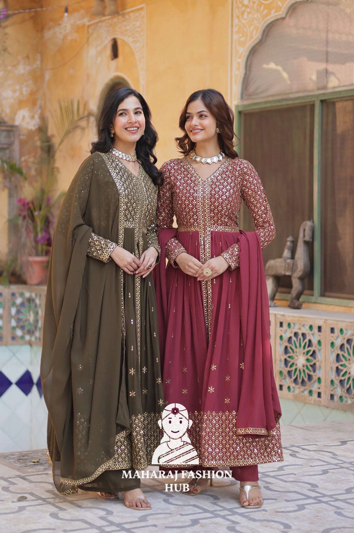 🧣 Designer 3-Piece Outfit in Georgette with Sequins Elegance - Special Designer Gown