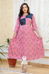 💜 Elegant Wine Rayon A-Line Kurta with Embroidery ✨