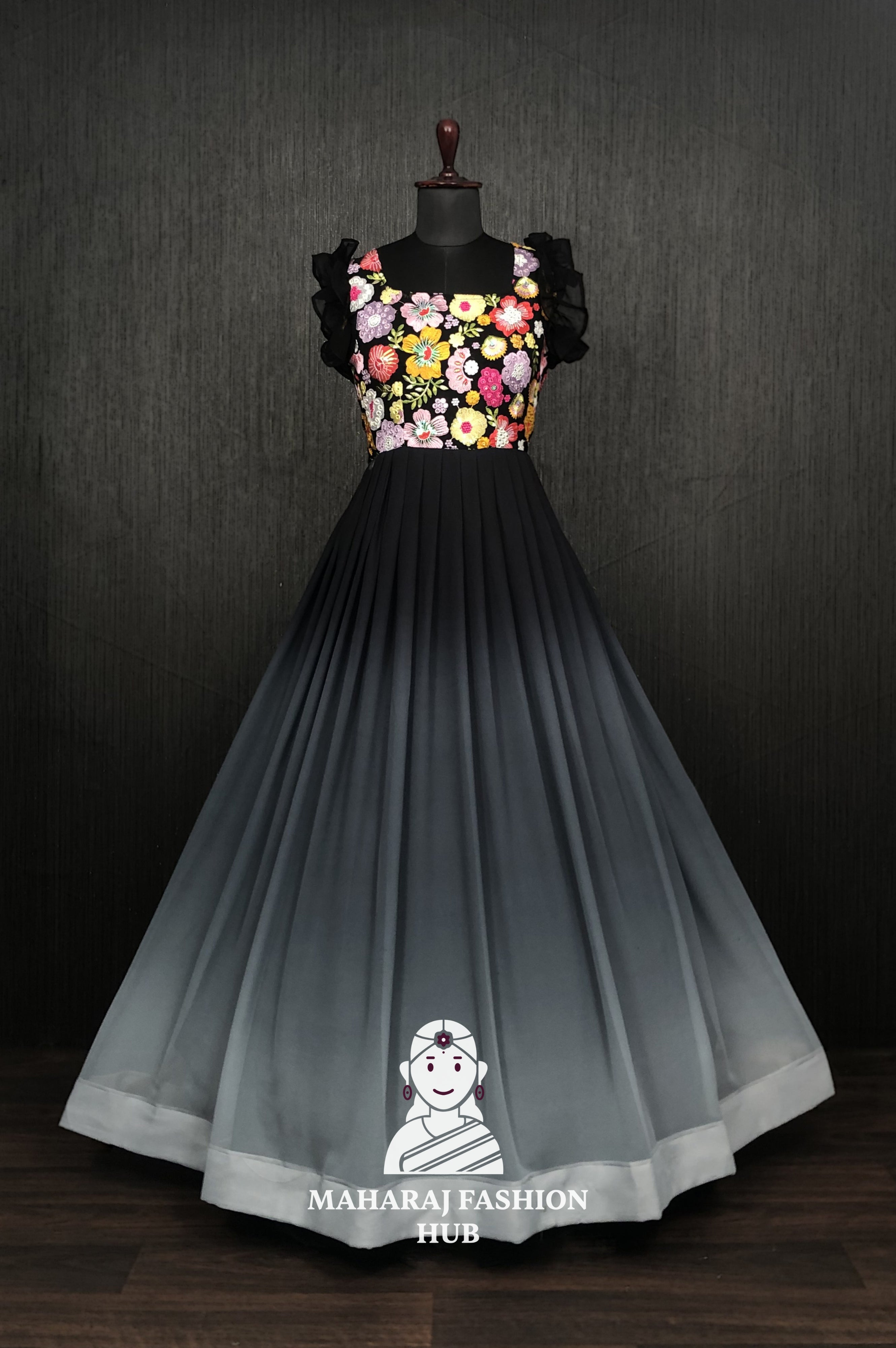 Elegant Gown with Rich Padding and Embrodiery Work