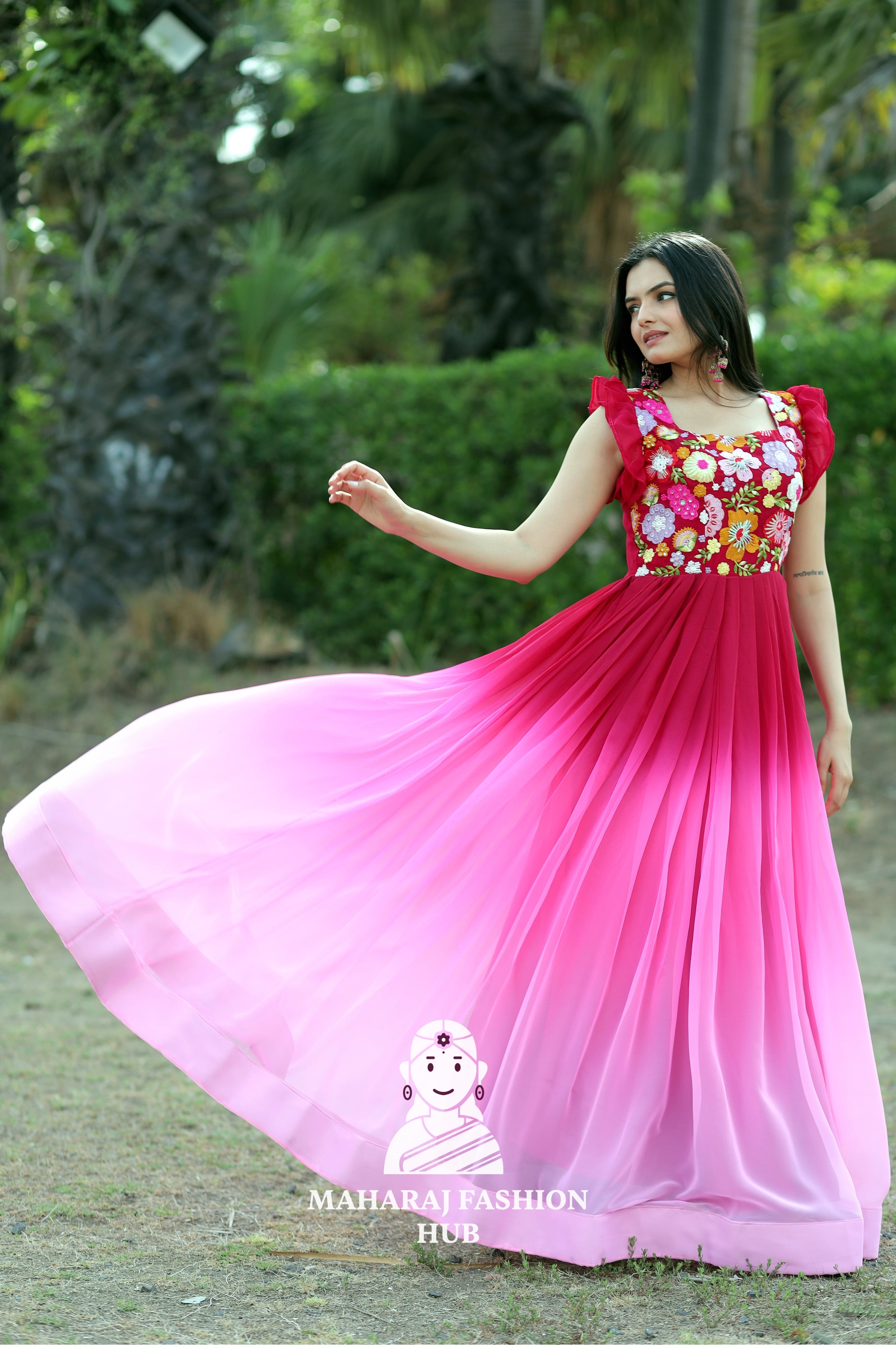 Elegant Gown with Rich Padding and Embrodiery Work