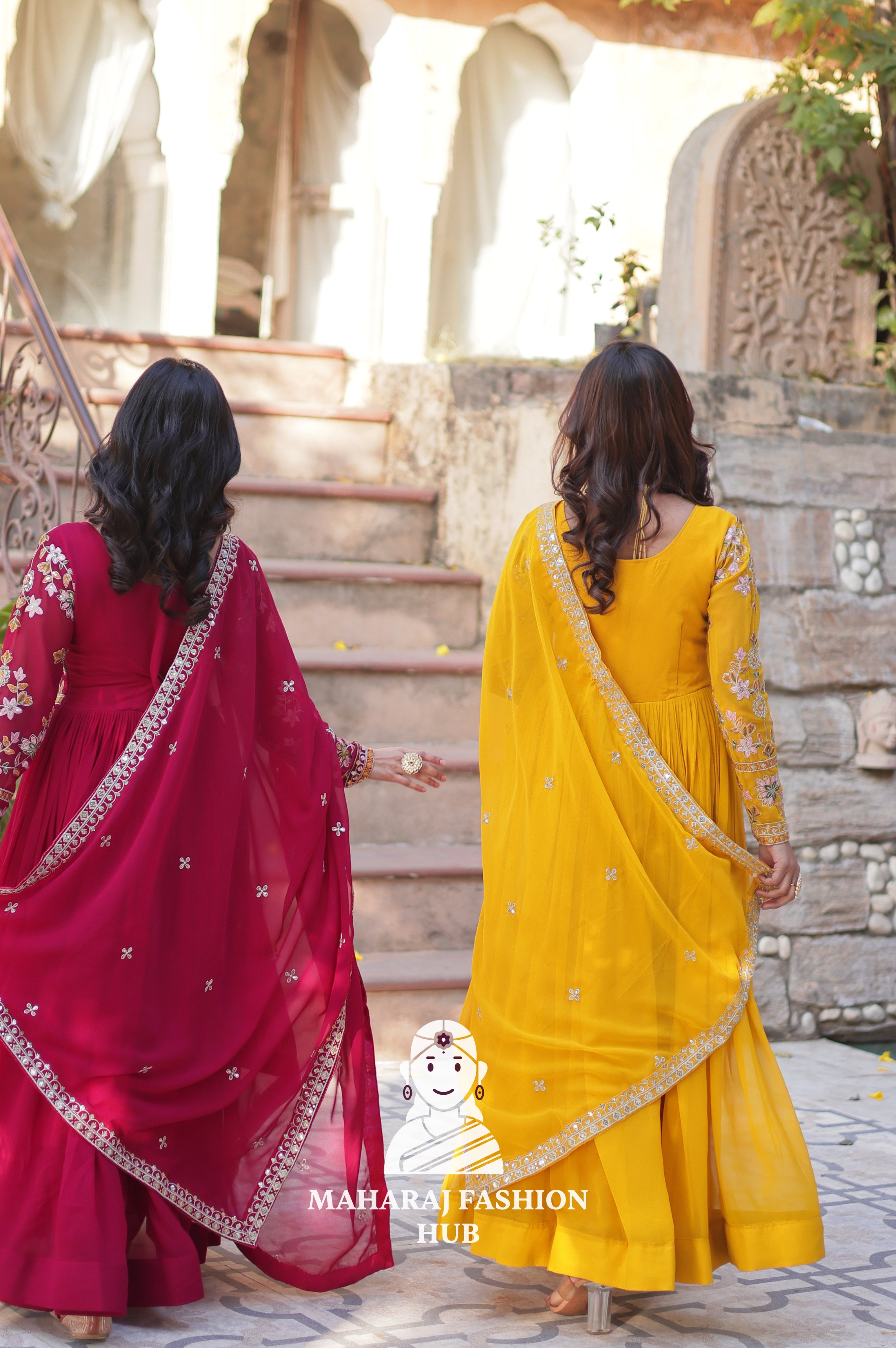 🧣 Shine Bright in Faux Blooming Fashion - Combo Offer Gown