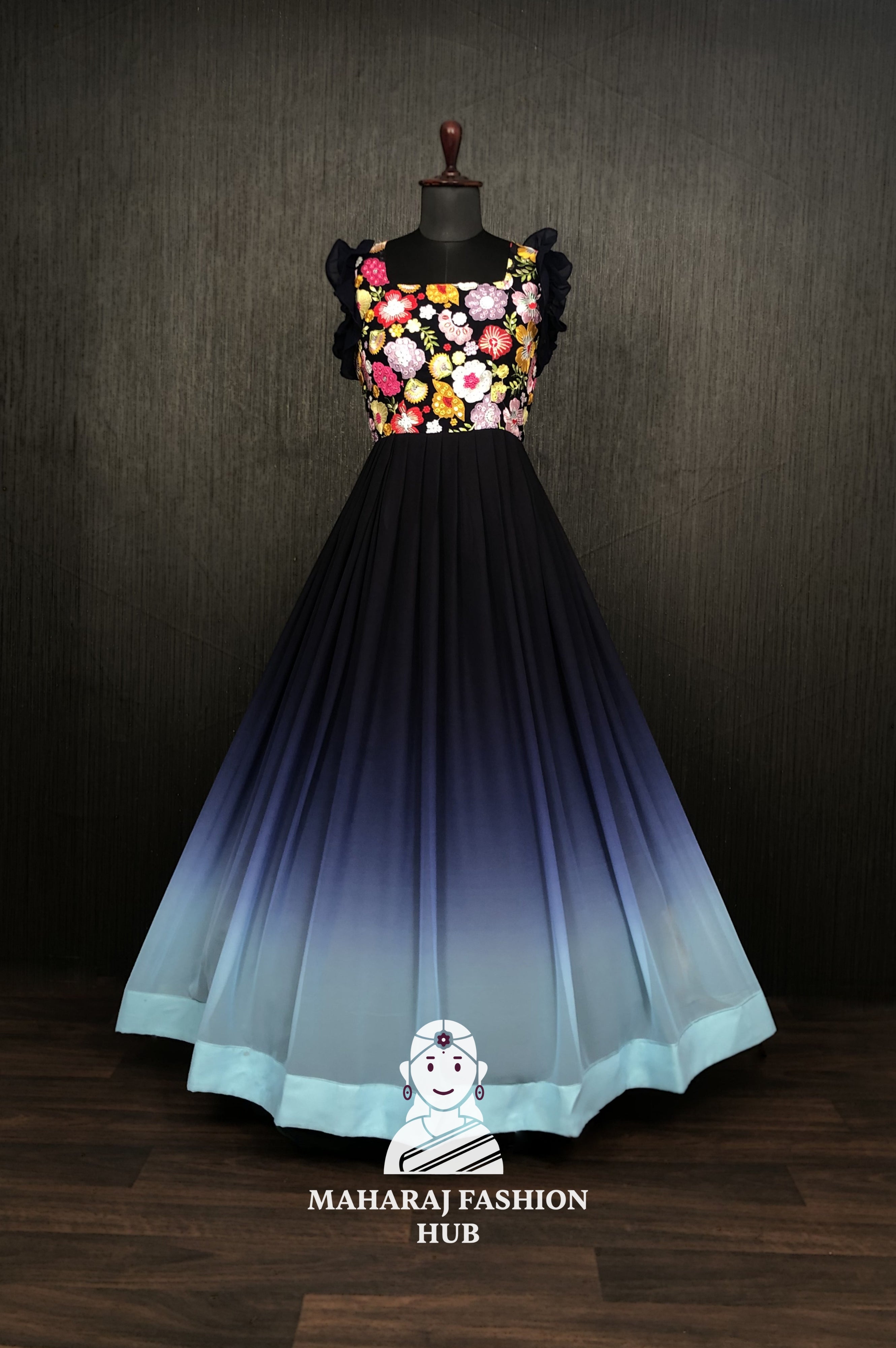 Elegant Gown with Rich Padding and Embrodiery Work