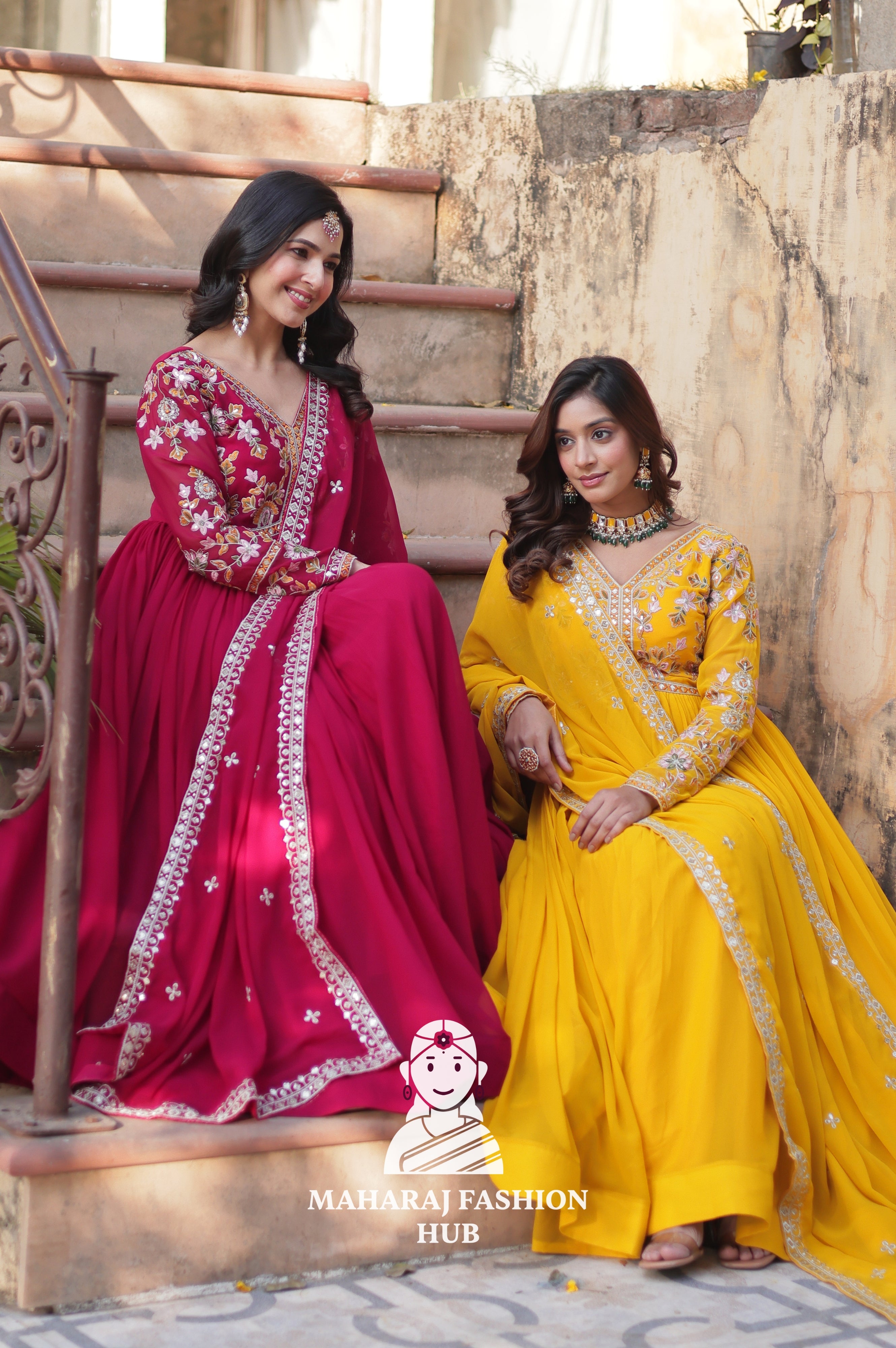 🧣 Shine Bright in Faux Blooming Fashion - Combo Offer Gown