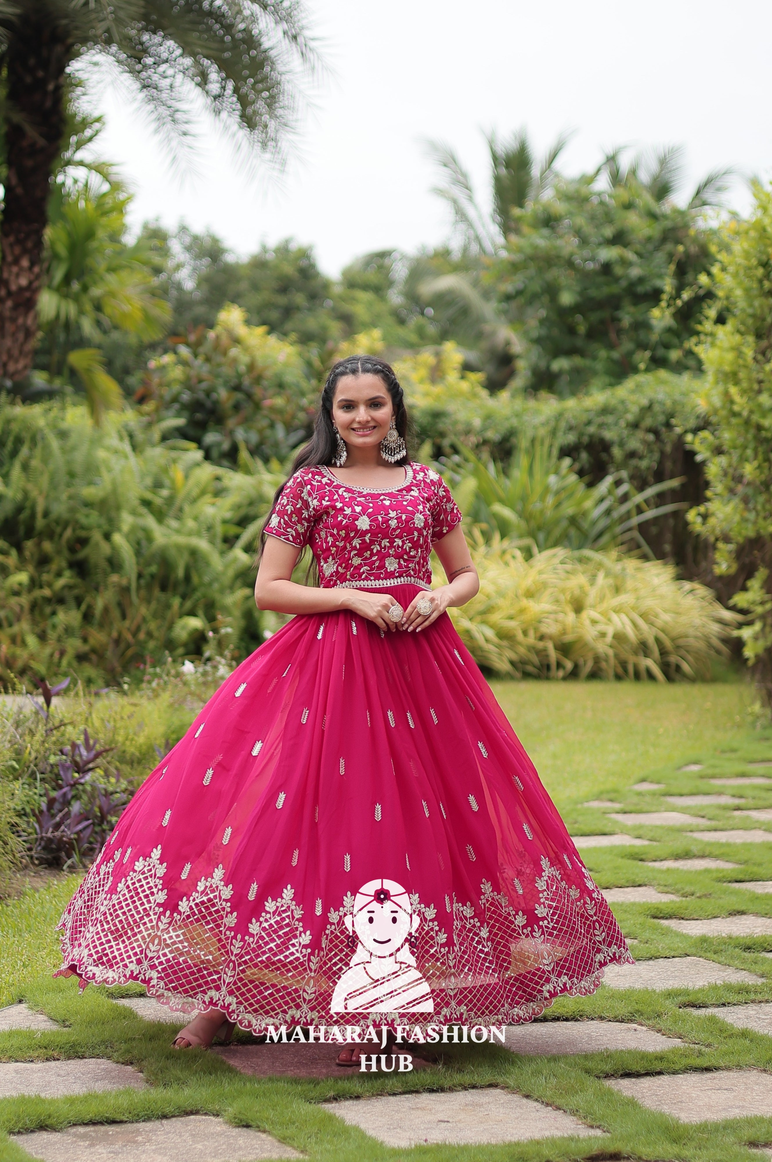💃 Faux Blooming Gown with Sequins Magic - Special Designer Gown