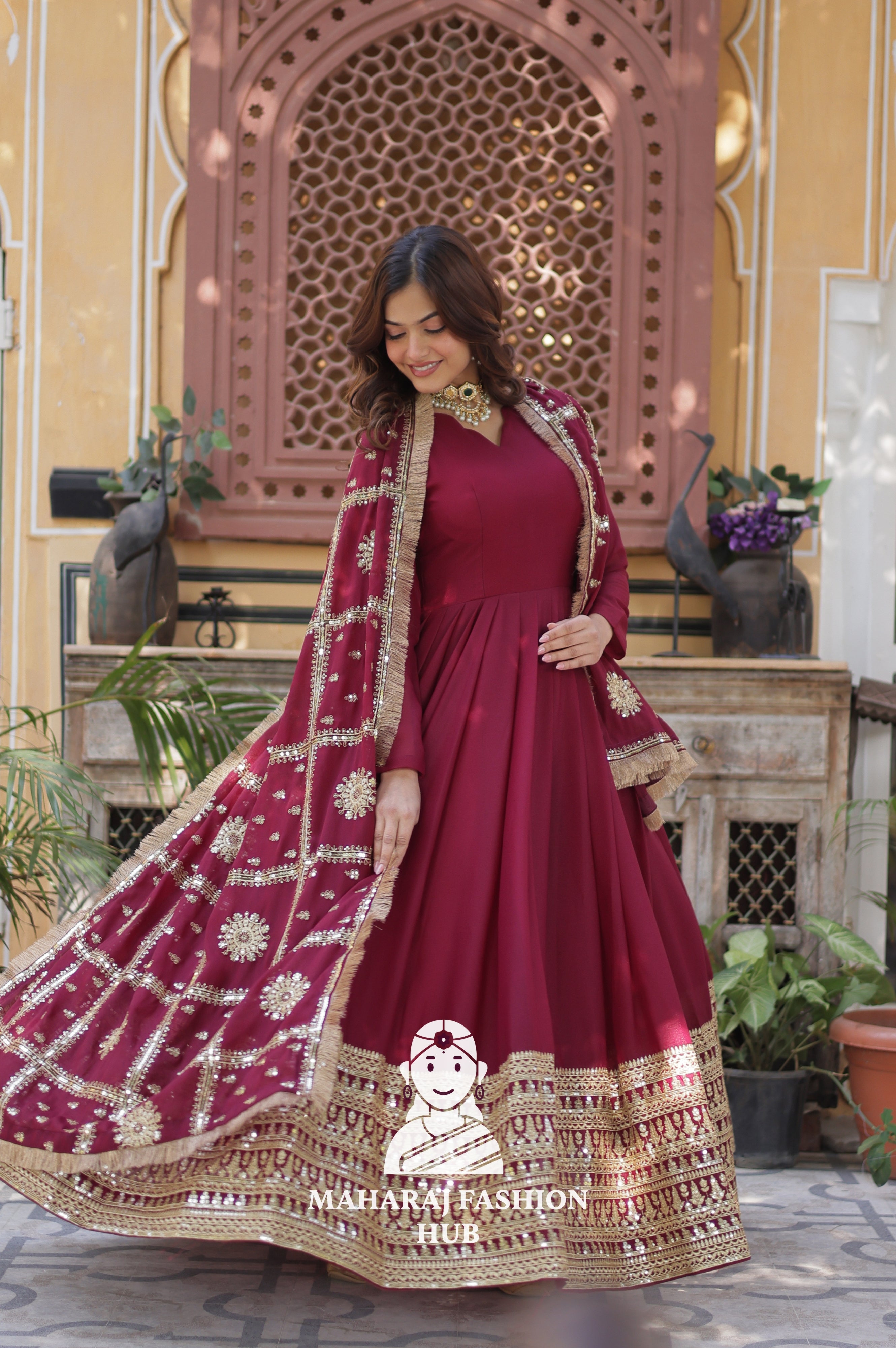 🎀 Shine Bright in Star Georgette with Designer Dupatta - Special Designer Gown