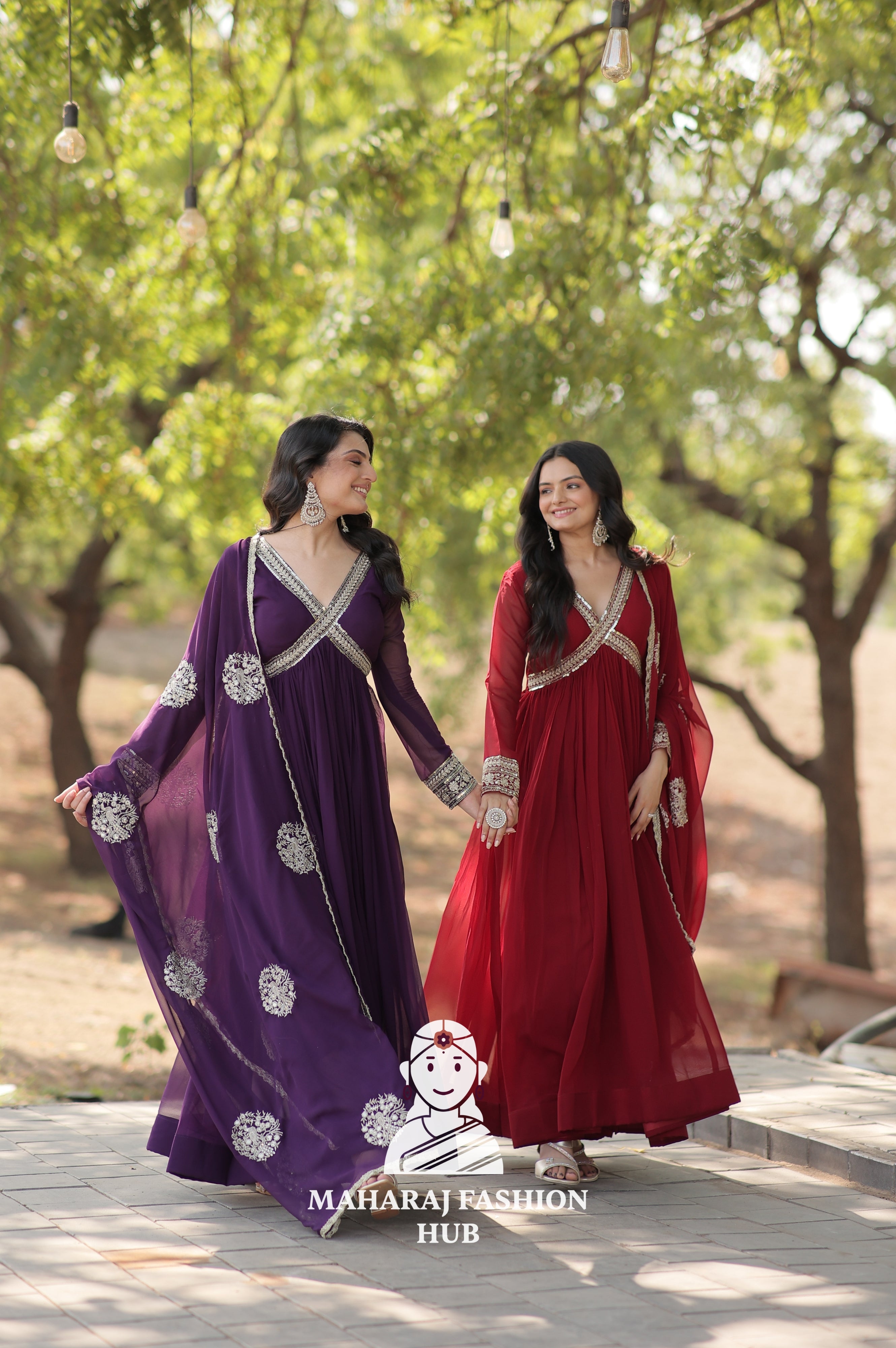 Rich Fabric Work Set for Festive and Party Wear - Combo Offer Gown