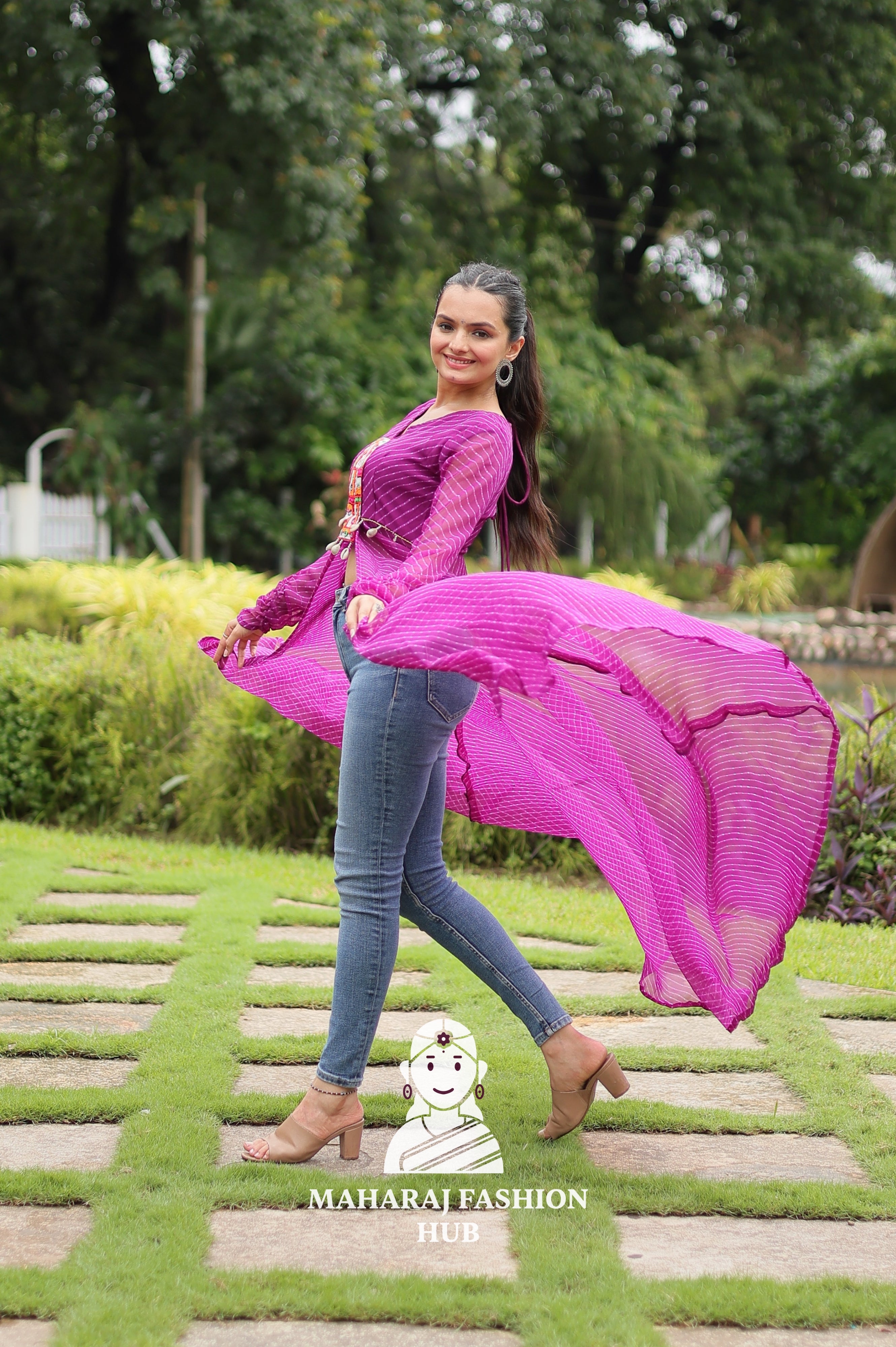 🌿 Faux Georgette, Real Beauty - Special Designer Gown