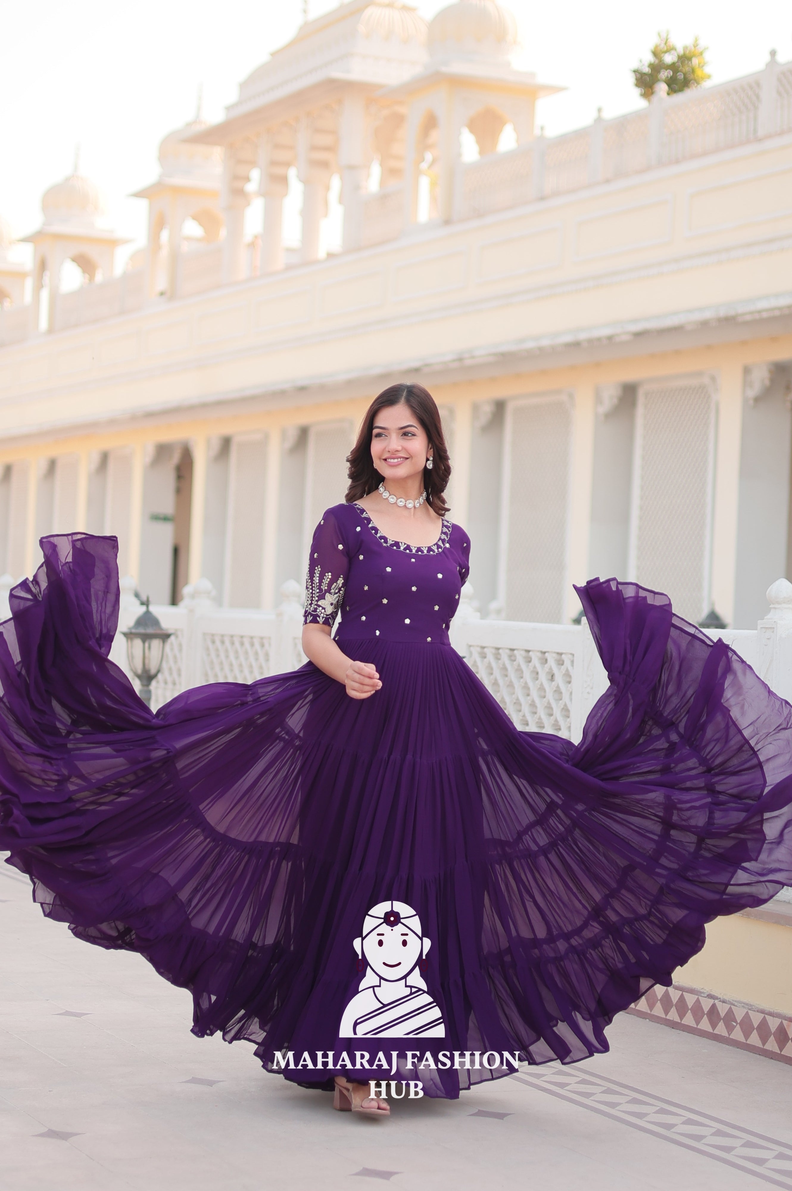 Shimmering Fabric Elegance Embroidery Zari Sequins-work