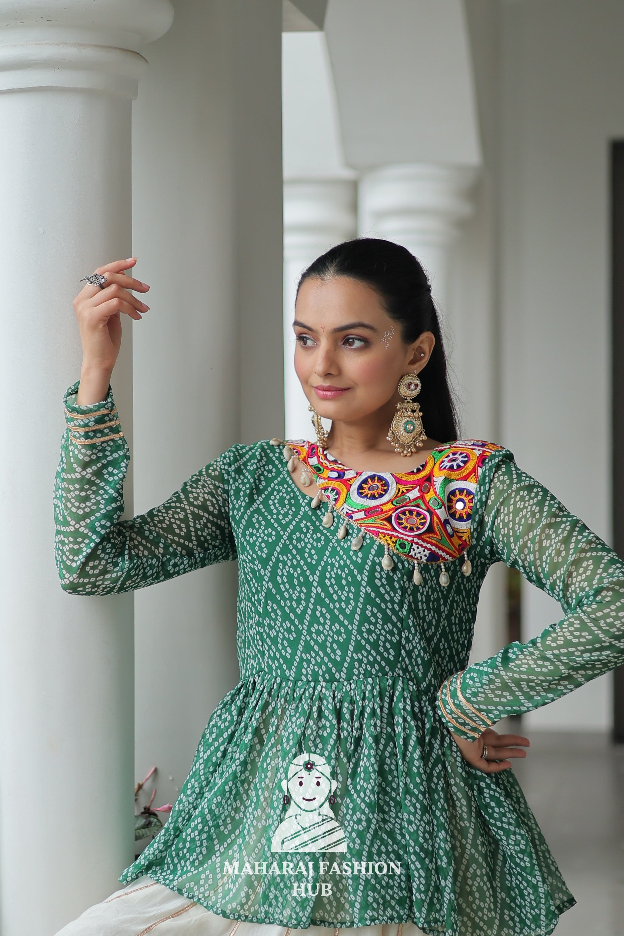 Navratri - Combo Stylish Gota Patti Lehenga and Kutchi Bandhani Top for Navratri Nights 💫🎶
