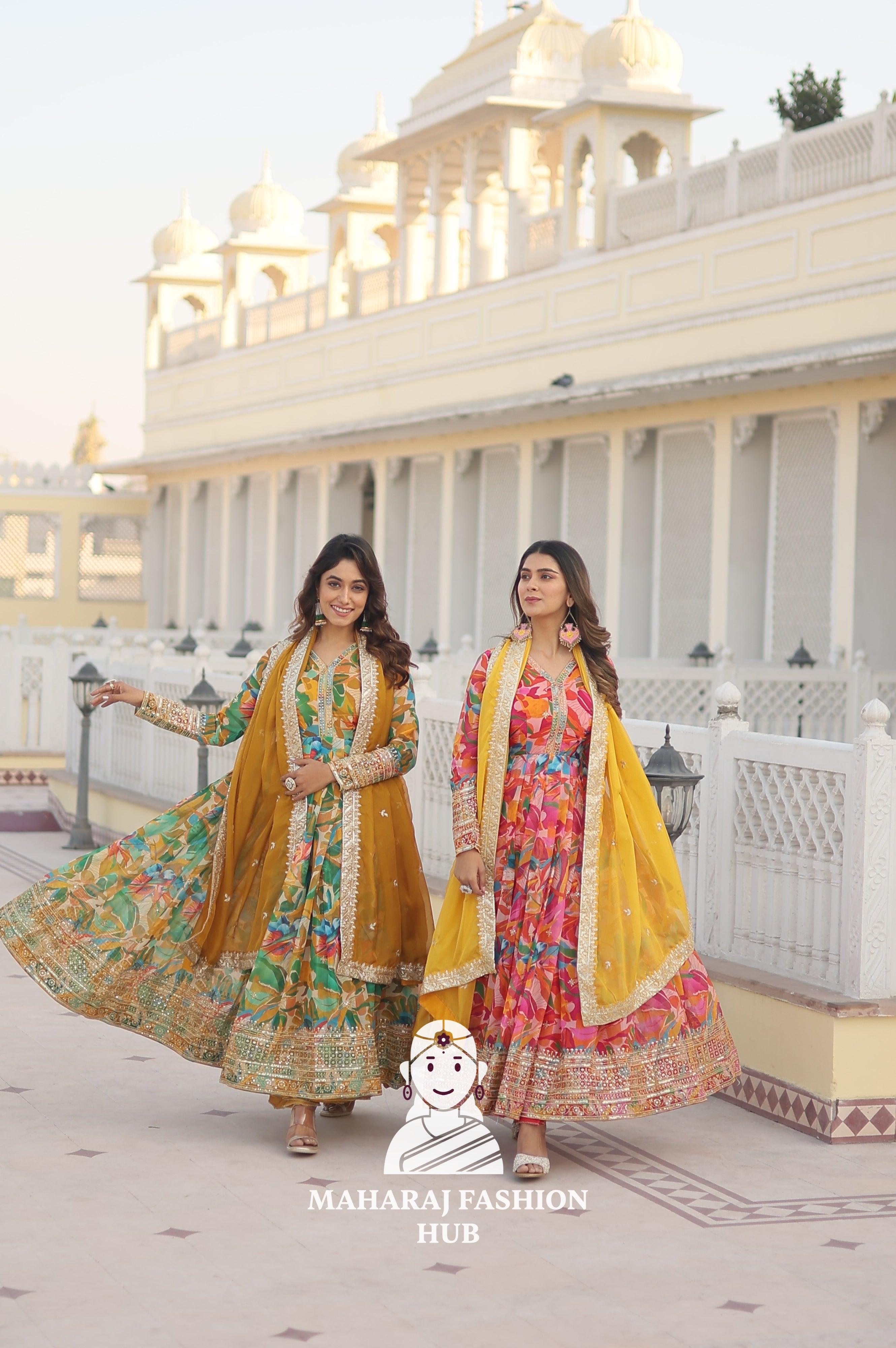 Luxury Russian Silk Outfit with Embroidery and Full Cotton Lining - Combo Offer Gown