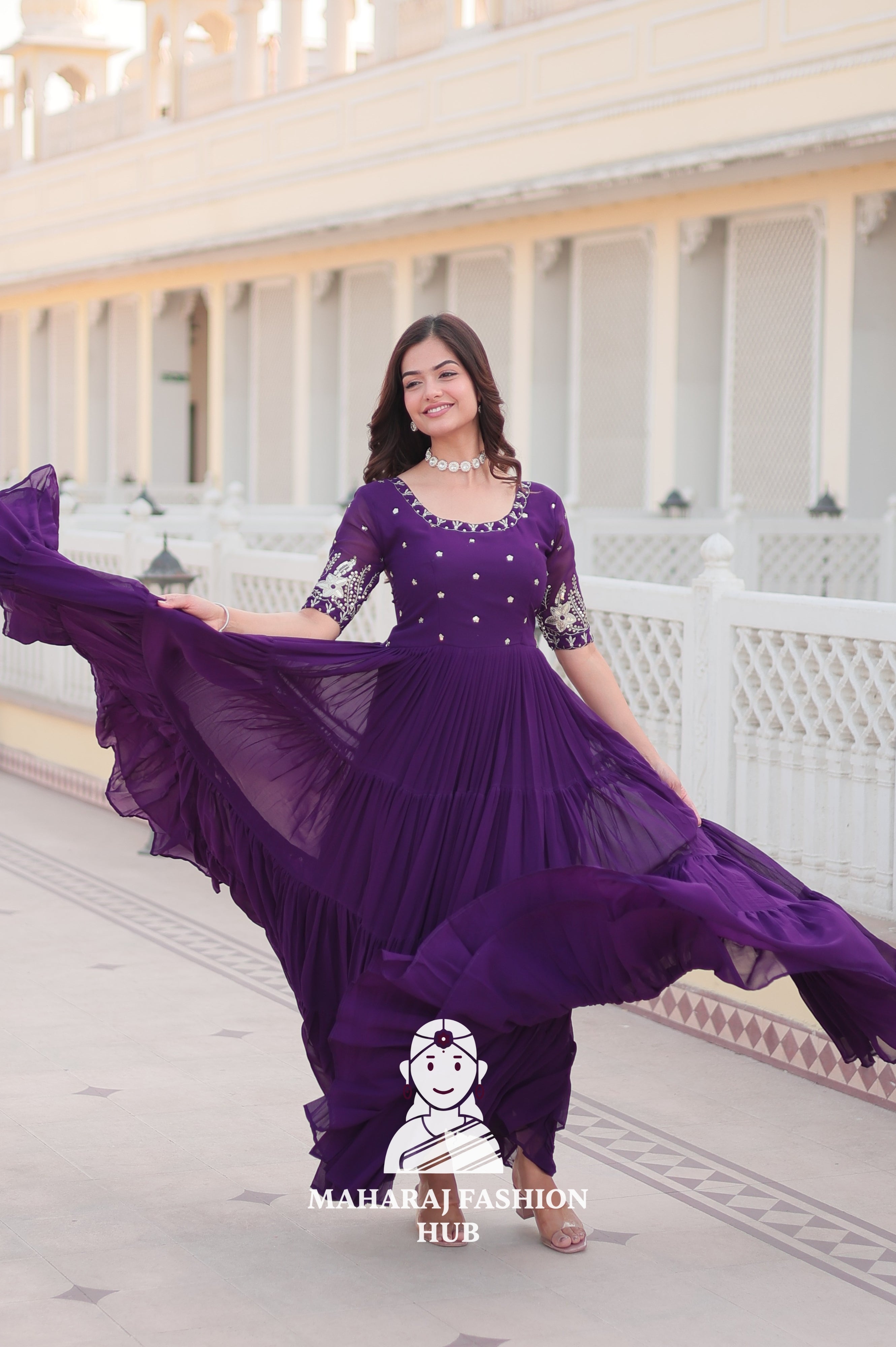 Shimmering Fabric Elegance Embroidery Zari Sequins-work