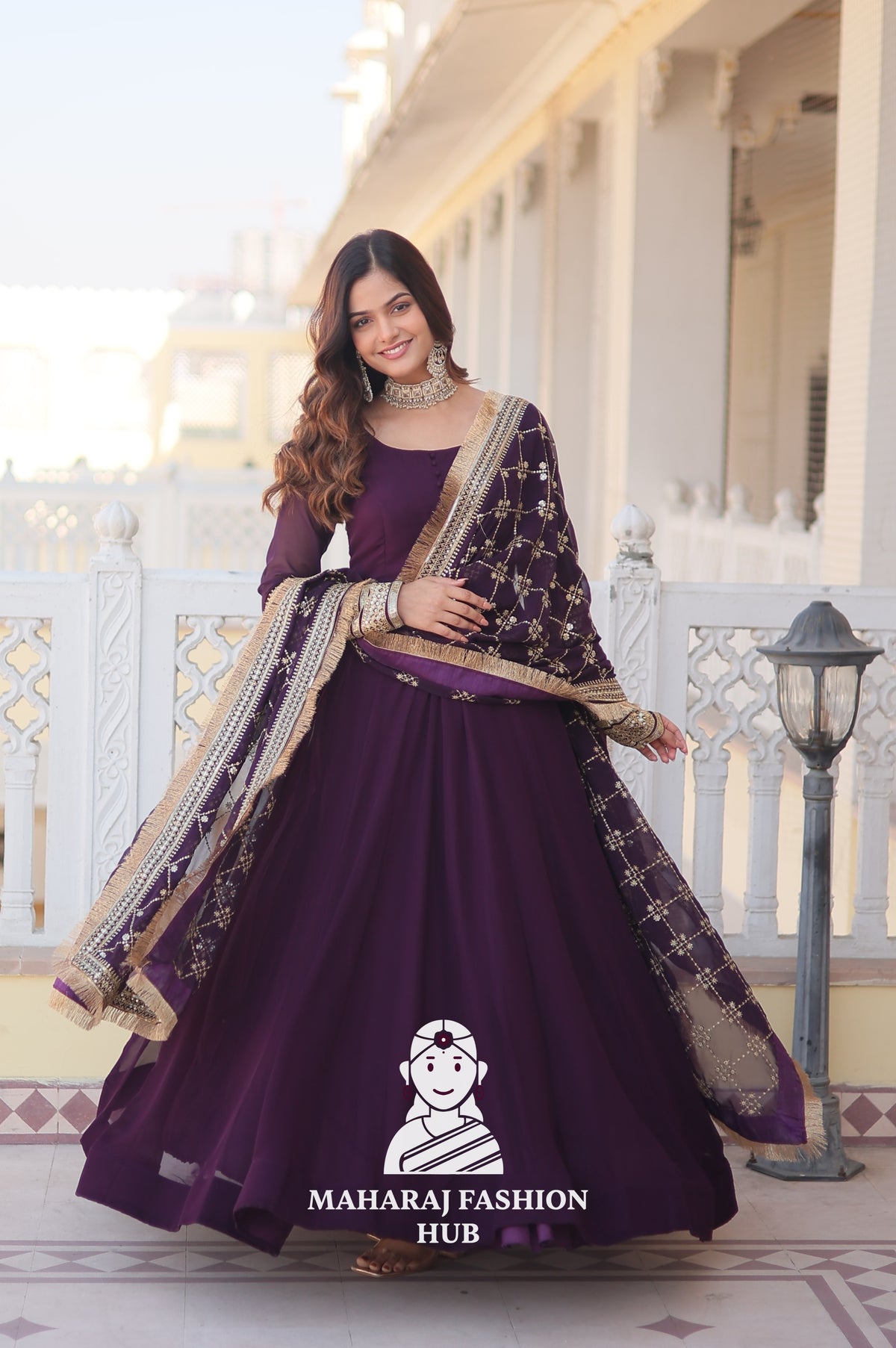 Sequins Dream in Faux Blooming – Special Designer Gown with Kali Cut Stitching