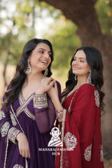 Rich Fabric Work Set for Festive and Party Wear - Combo Offer Gown