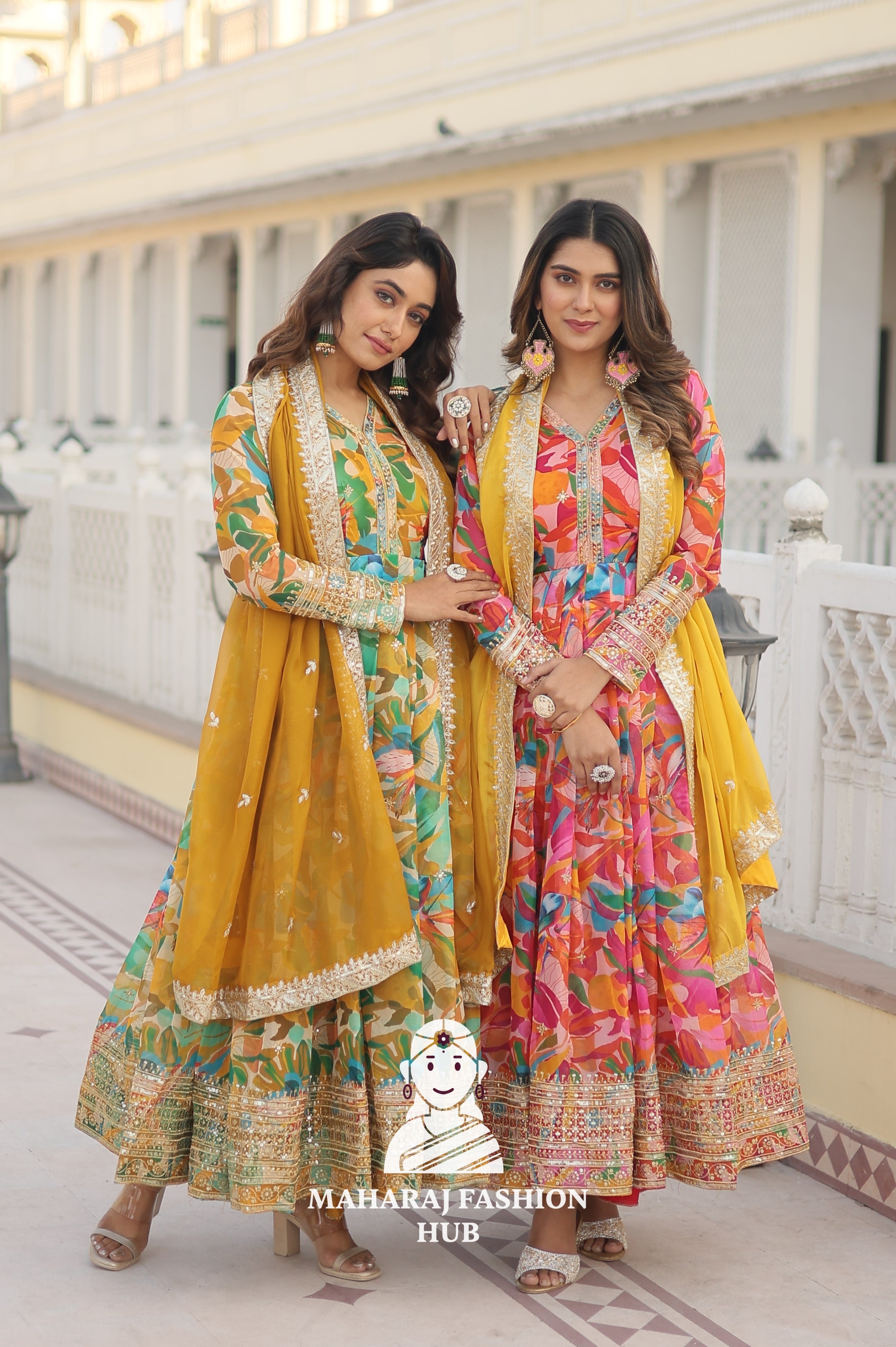 Luxury Russian Silk Outfit with Embroidery and Full Cotton Lining - Combo Offer Gown