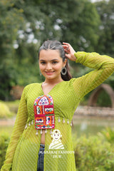 💫 Leheriya in Luxe Faux Georgette - Kurti