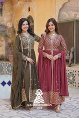 🧣 Designer 3-Piece Outfit in Georgette with Sequins Elegance - Special Designer Gown