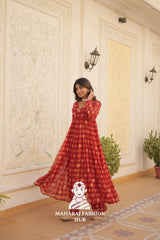 Ethnic Charm in Foil Print Georgette Grace - Special Designer Gown