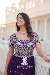 Faux Blooming Special Designer Gown with Full Flair & Cotton Comfort