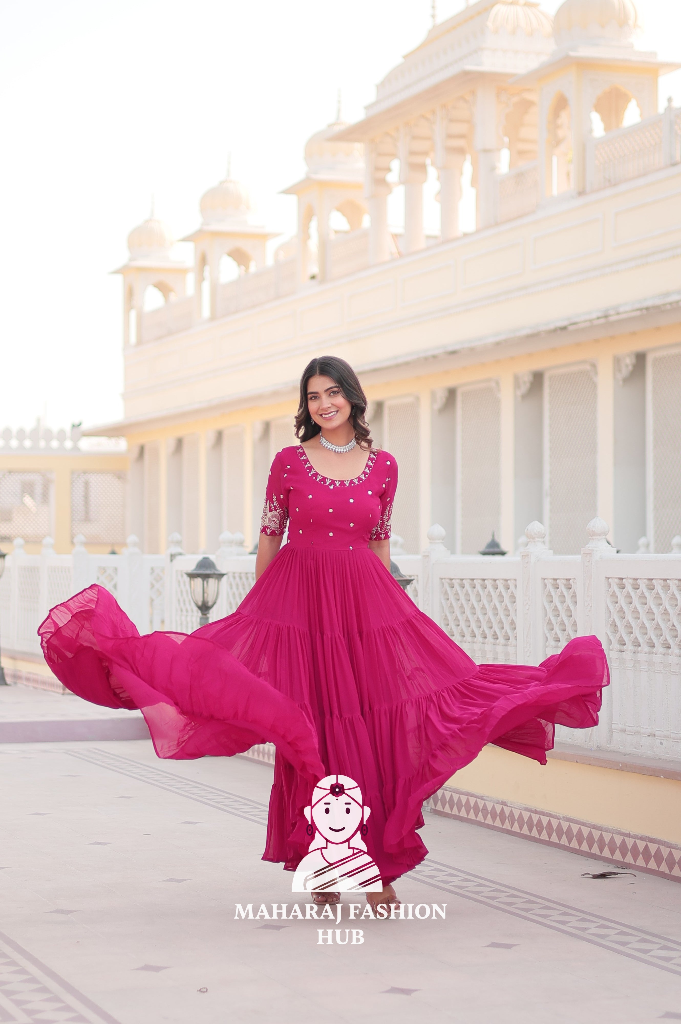 Designer Fabric Charm Embroidery Zari Sequins-work