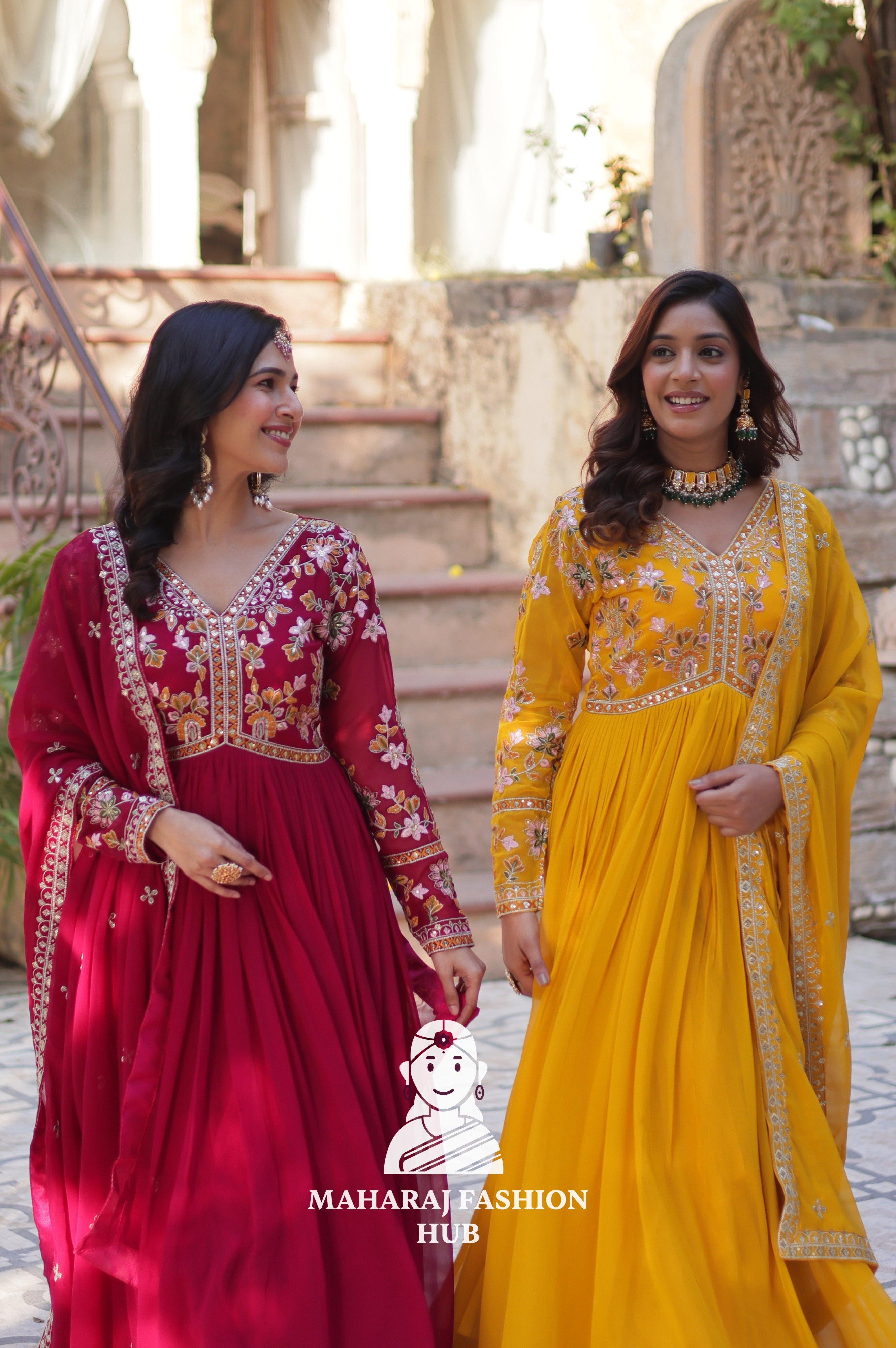 🧣 Shine Bright in Faux Blooming Fashion - Combo Offer Gown